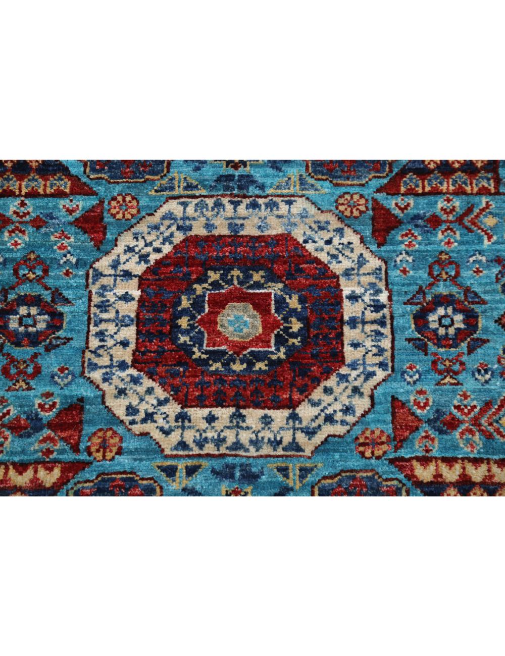 Mamluk 2' 9" X 9' 8" Hand-Knotted Wool Rug 2' 9" X 9' 8" (84 X 295) / Teal / Red