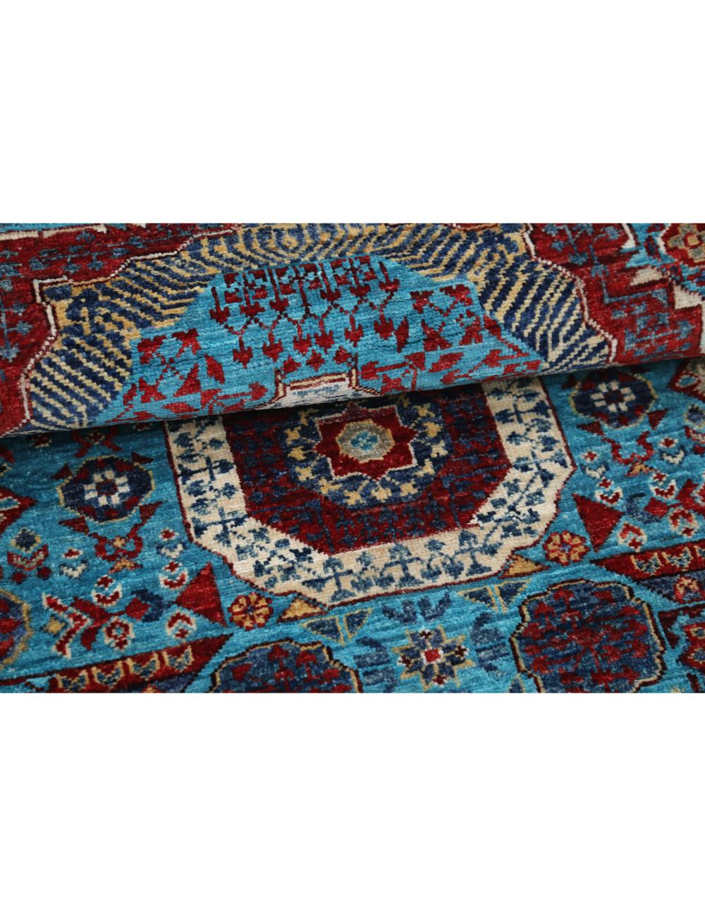 Mamluk 2' 9" X 9' 8" Hand-Knotted Wool Rug 2' 9" X 9' 8" (84 X 295) / Teal / Red