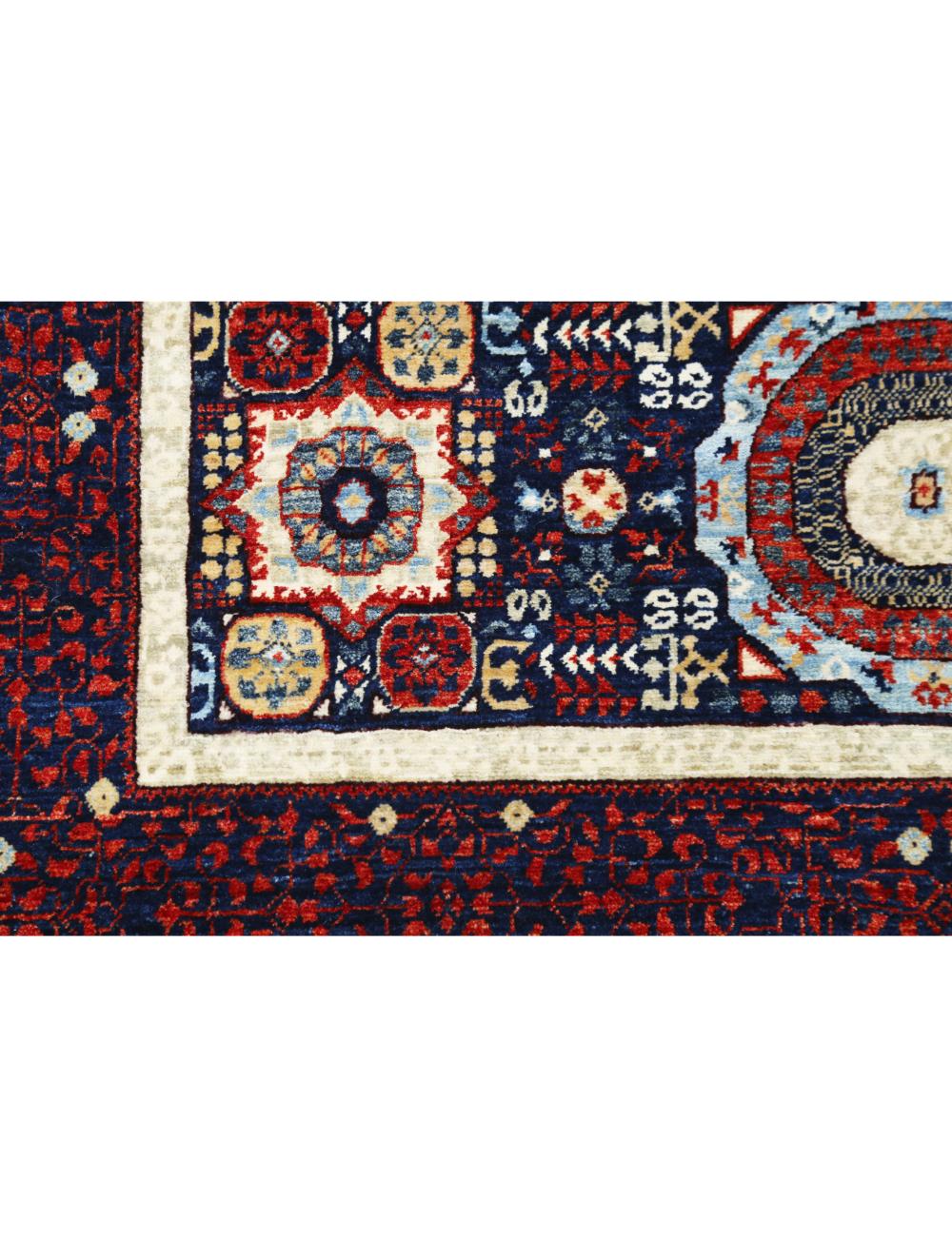 Mamluk 3' 11" X 6' 1" Hand-Knotted Wool Rug 3' 11" X 6' 1" (119 X 185) / Blue / Blue