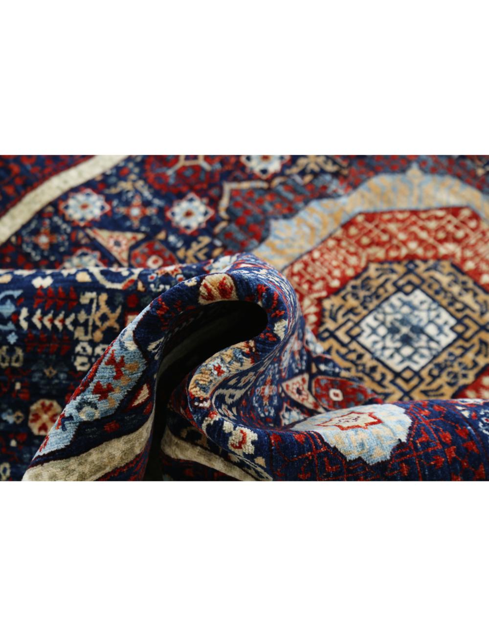 Mamluk 3' 11" X 6' 1" Hand-Knotted Wool Rug 3' 11" X 6' 1" (119 X 185) / Blue / Blue