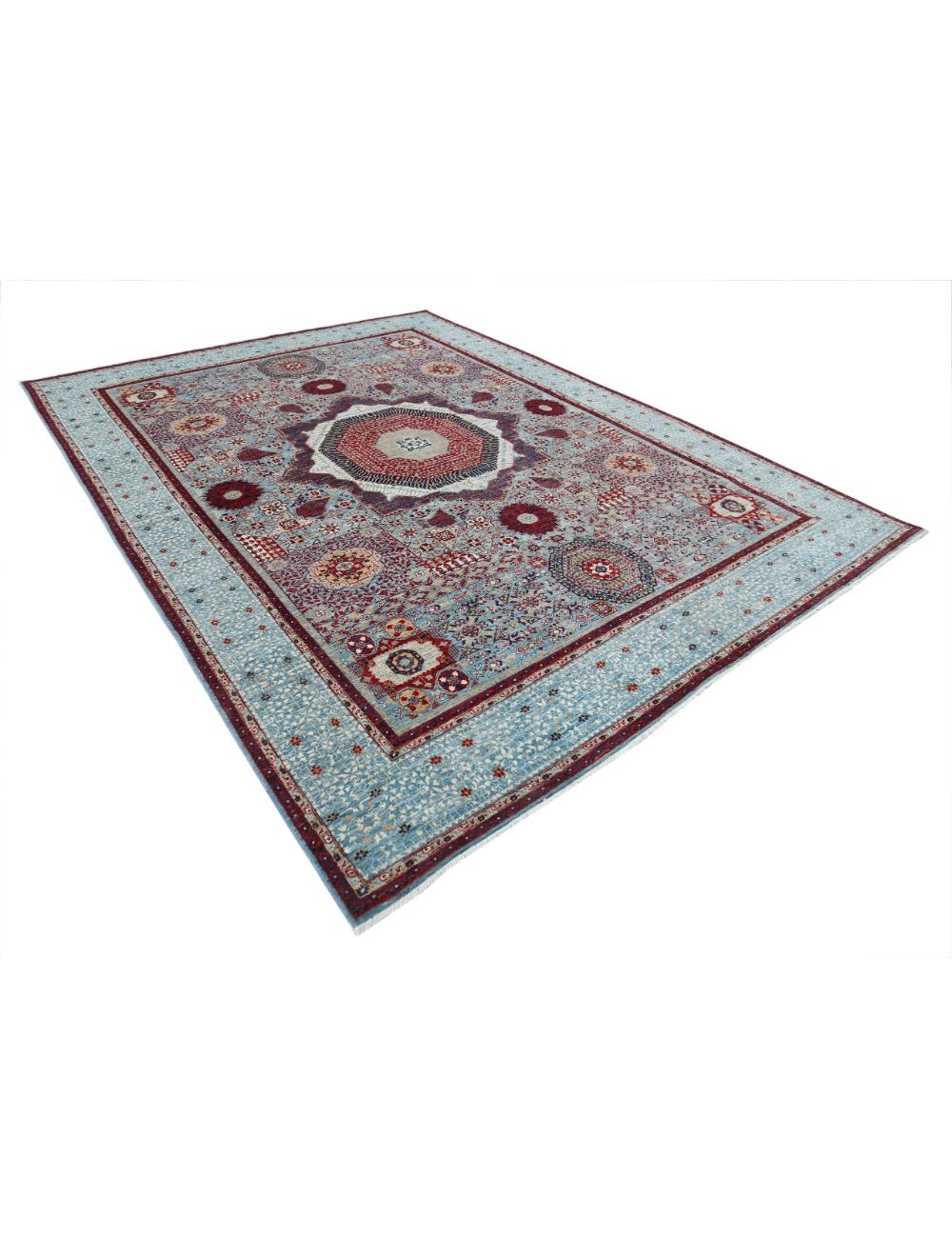 Mamluk 8' 10" X 11' 8" Hand-Knotted Wool Rug 8' 10" X 11' 8" (269 X 356) / Blue / Ivory