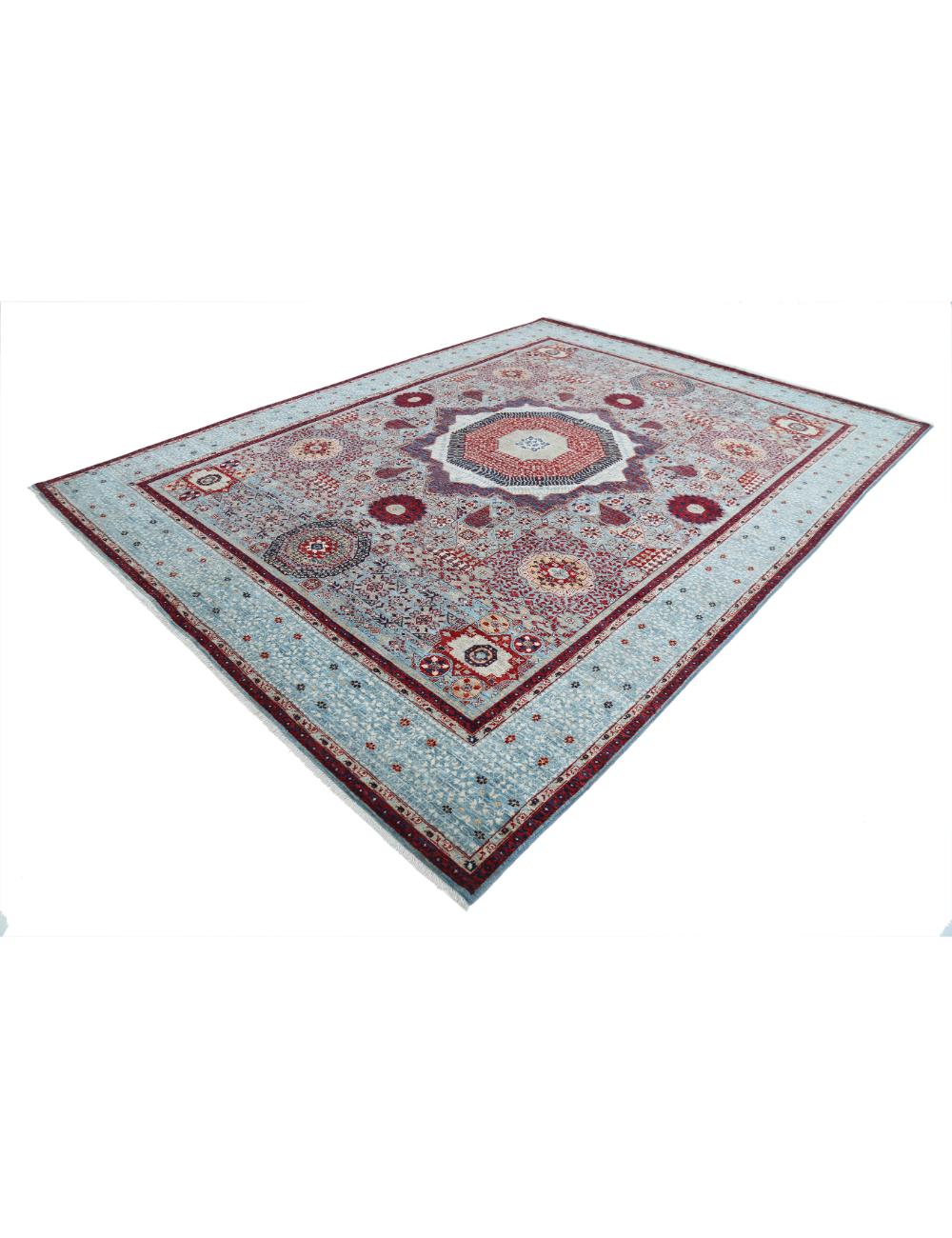 Mamluk 8' 10" X 11' 8" Hand-Knotted Wool Rug 8' 10" X 11' 8" (269 X 356) / Blue / Ivory