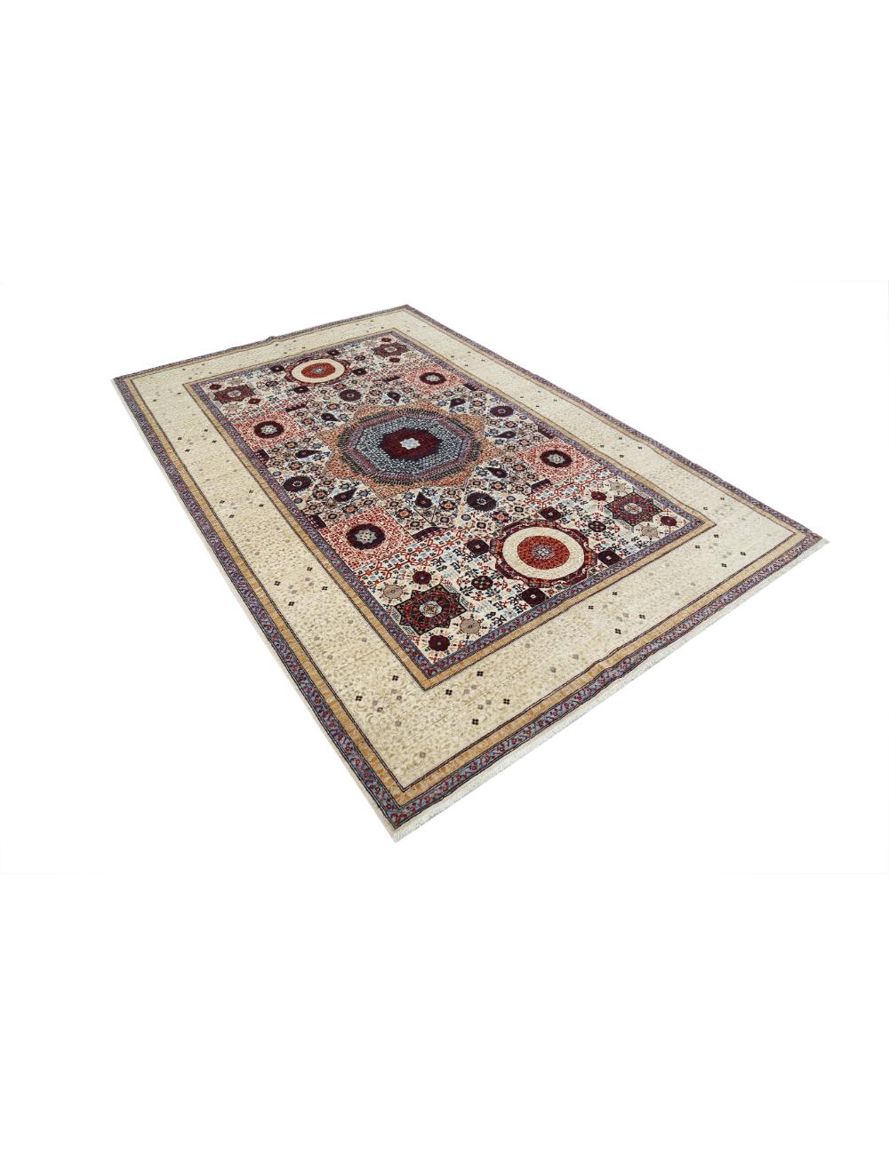 Mamluk 6' 0" X 9' 2" Hand-Knotted Wool Rug 6' 0" X 9' 2" (183 X 279) / Ivory / Tan