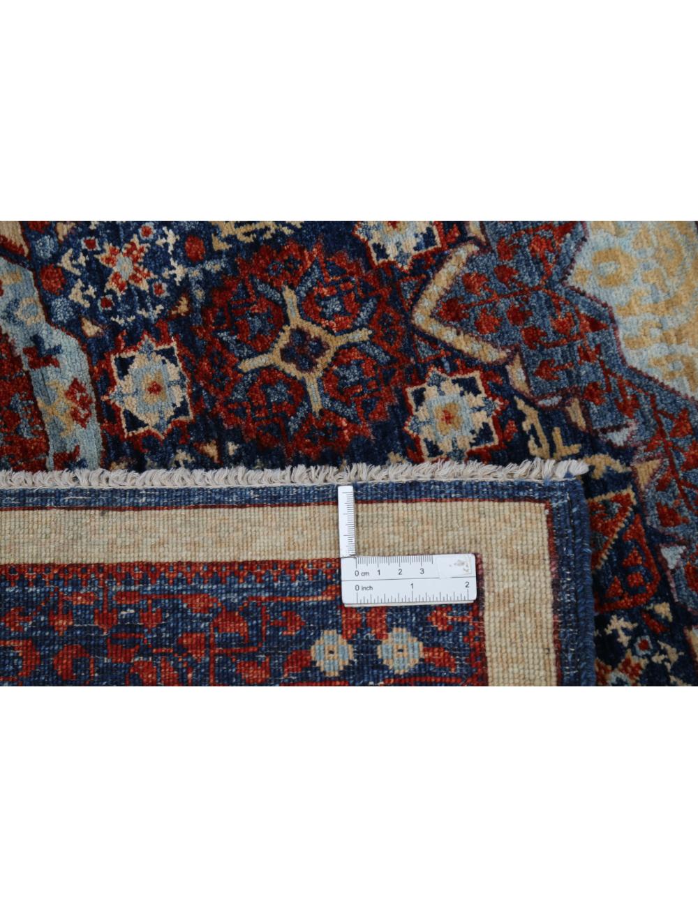 Mamluk 4' 1" X 5' 11" Hand-Knotted Wool Rug 4' 1" X 5' 11" (124 X 180) / Blue / Red