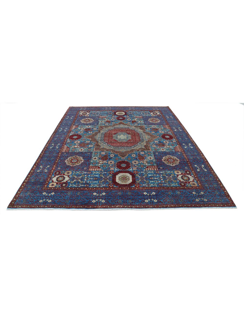 Mamluk 8' 1" X 9' 9" Hand-Knotted Wool Rug 8' 1" X 9' 9" (246 X 297) / Blue / Red