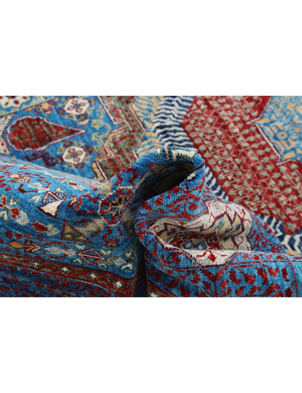 Mamluk 8' 1" X 9' 9" Hand-Knotted Wool Rug 8' 1" X 9' 9" (246 X 297) / Blue / Red