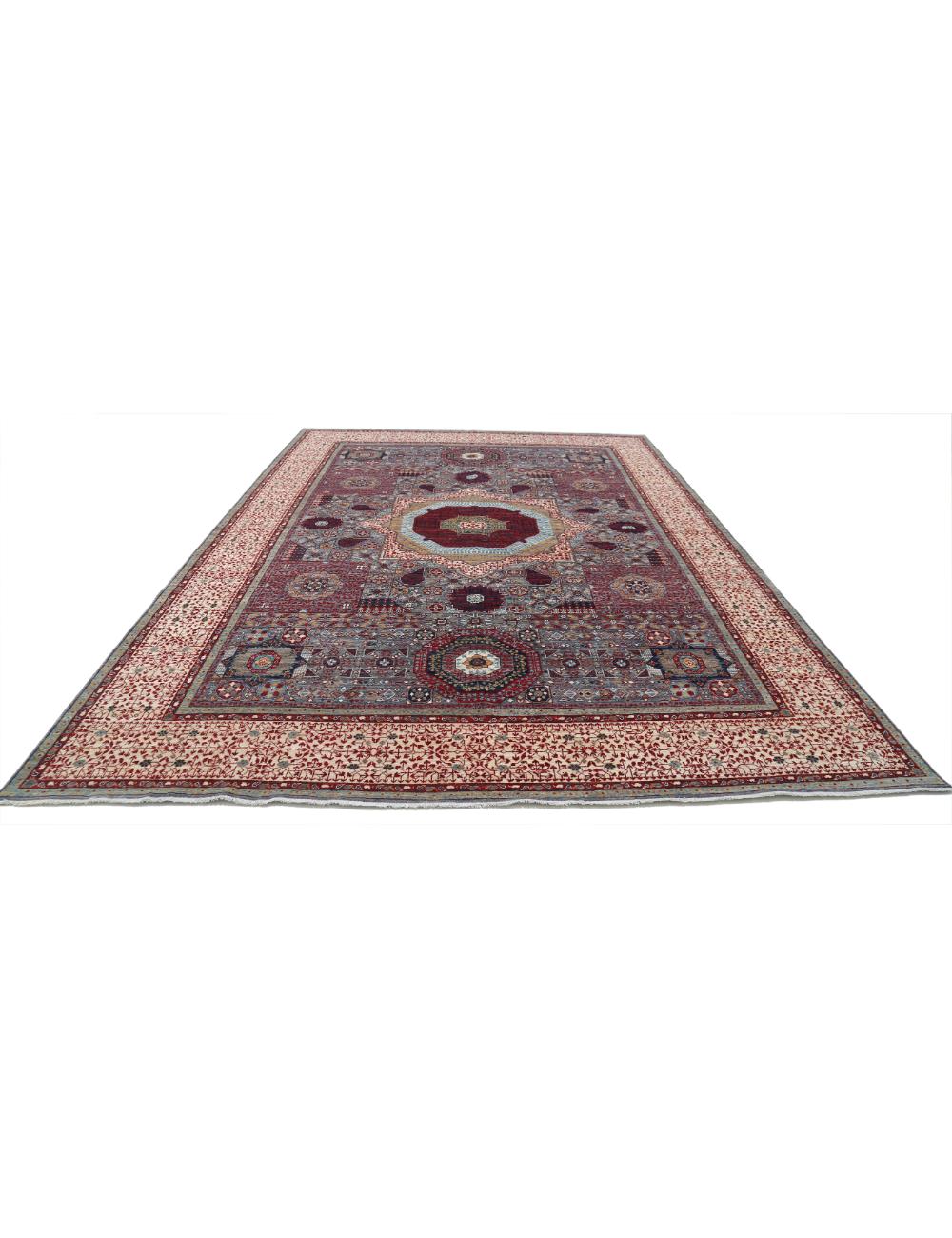 Mamluk 10' 1" X 14' 0" Hand-Knotted Wool Rug 10' 1" X 14' 0" (307 X 427) / Grey / Ivory
