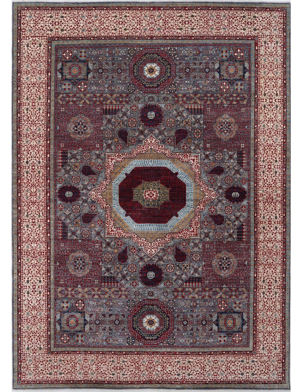 Mamluk 10' 1" X 14' 0" Hand-Knotted Wool Rug 10' 1" X 14' 0" (307 X 427) / Grey / Ivory