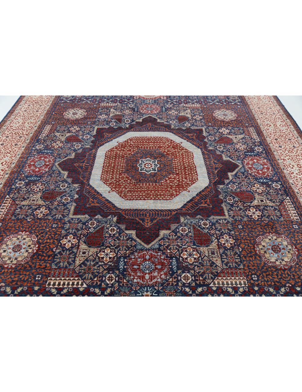 Mamluk 9' 0" X 11' 11" Hand-Knotted Wool Rug 9' 0" X 11' 11" (274 X 363) / Blue / Ivory