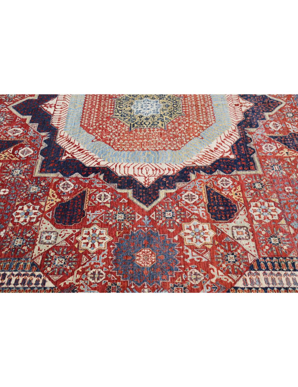 Mamluk 11' 8" X 14' 11" Hand-Knotted Wool Rug 11' 8" X 14' 11" (356 X 455) / Red / Blue