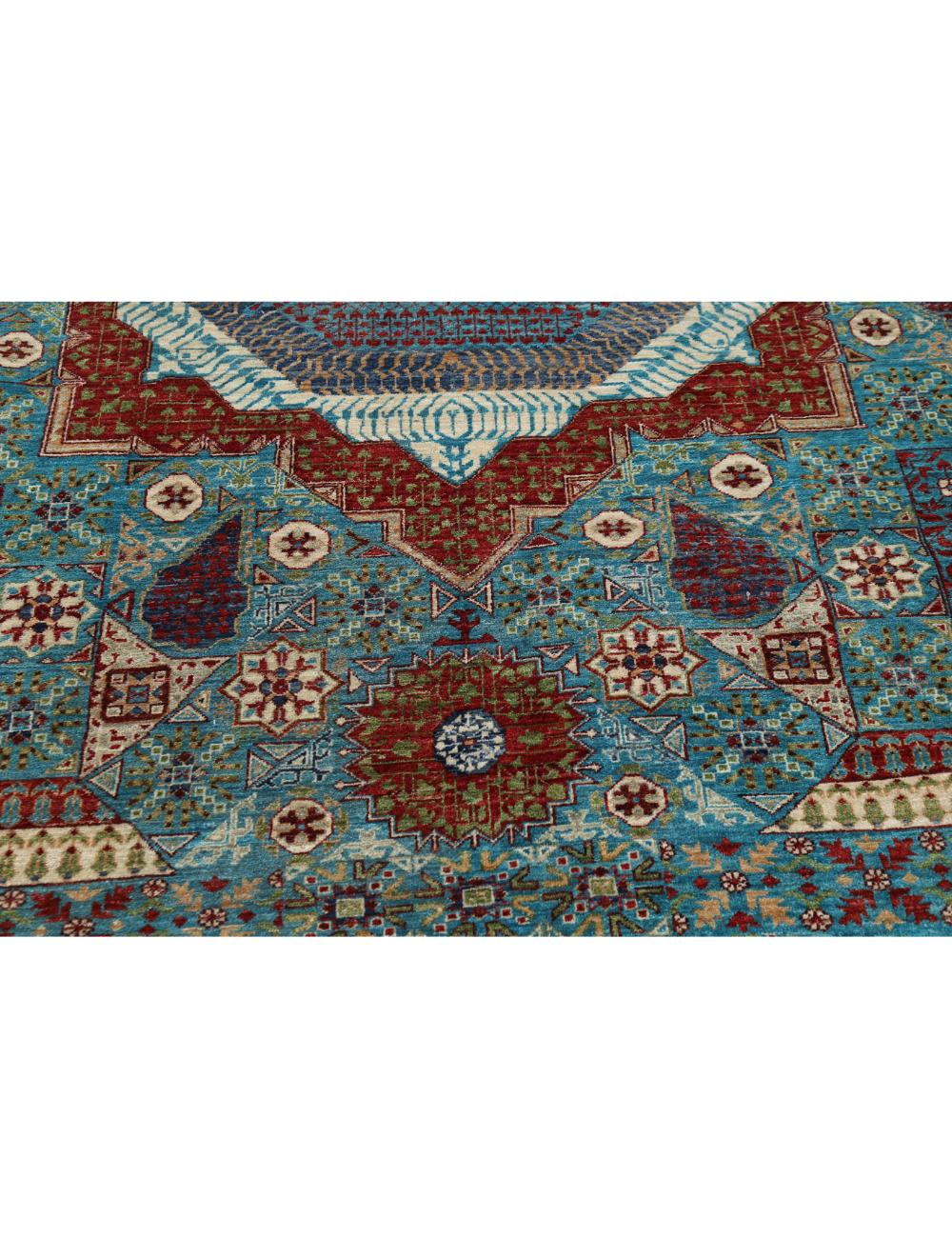 Mamluk 9' 9" X 13' 10" Hand-Knotted Wool Rug 9' 9" X 13' 10" (297 X 422) / Teal / Ivory