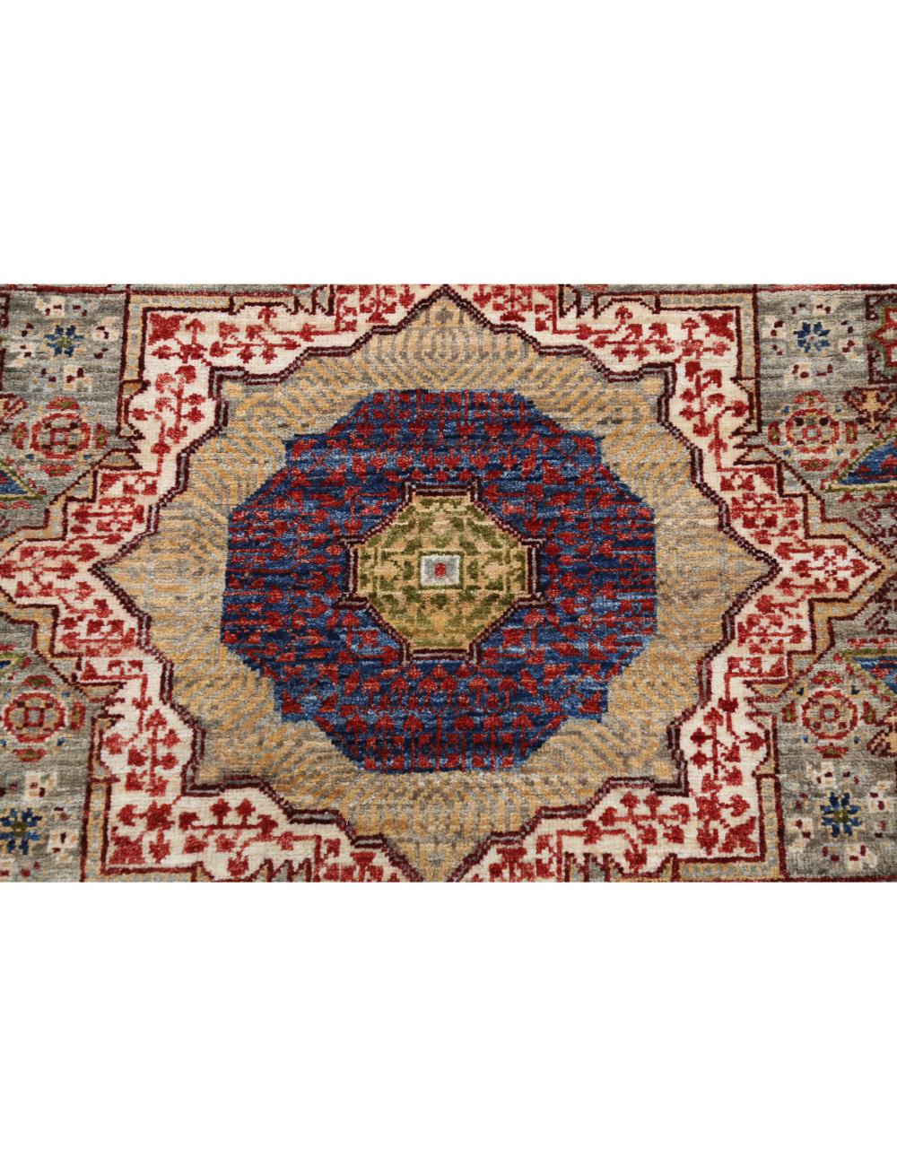 Mamluk 2' 6" X 19' 6" Hand-Knotted Wool Rug 2' 6" X 19' 6" (76 X 594) / Green / Red