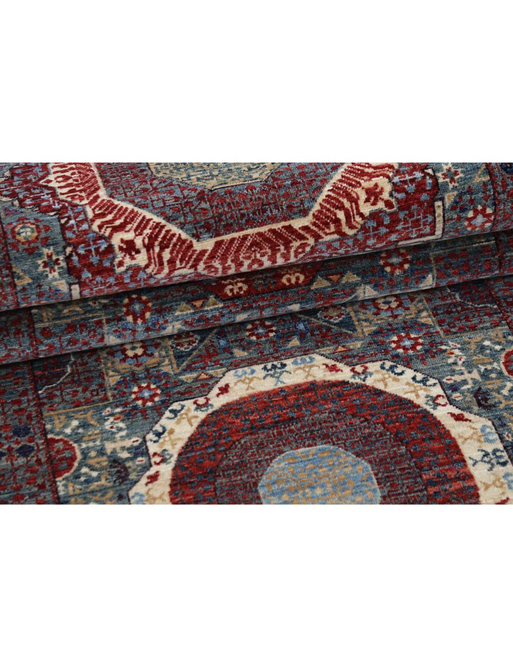 Mamluk 2' 6" X 19' 2" Hand-Knotted Wool Rug 2' 6" X 19' 2" (76 X 584) / Green / Red