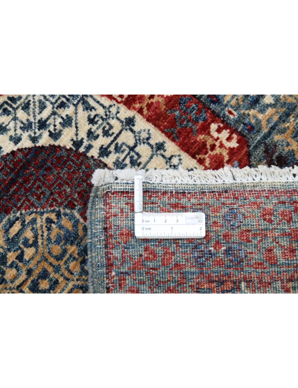 Mamluk 2' 6" X 19' 2" Hand-Knotted Wool Rug 2' 6" X 19' 2" (76 X 584) / Green / Red