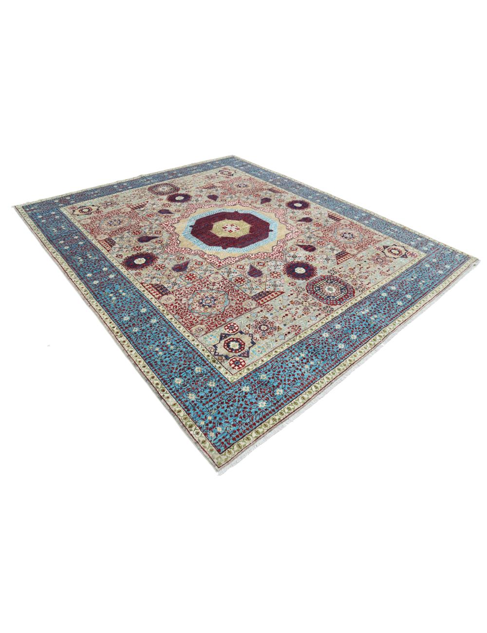 Mamluk 8' 2" X 9' 10" Hand-Knotted Wool Rug 8' 2" X 9' 10" (249 X 300) / Grey / Teal