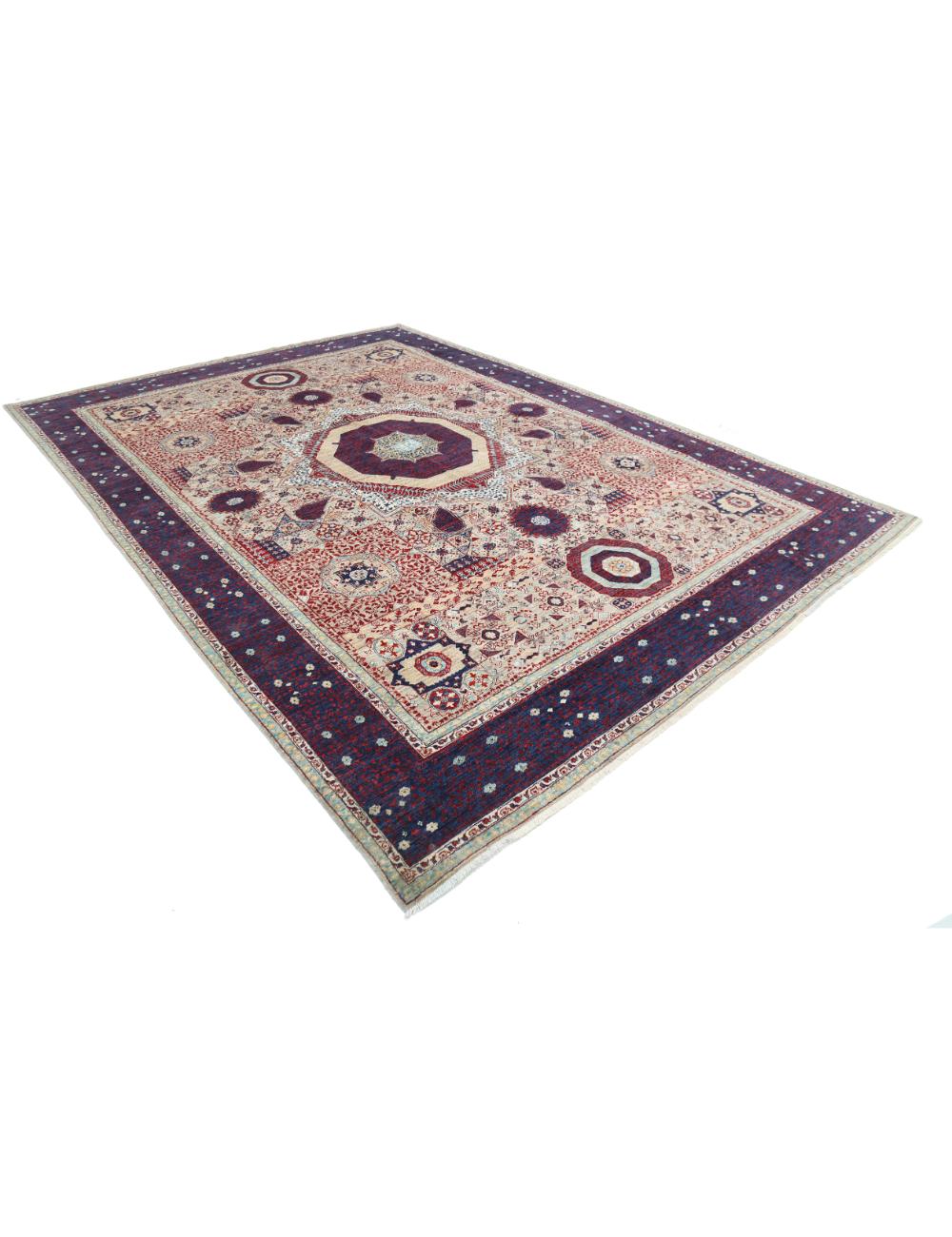 Mamluk 8' 8" X 12' 0" Hand-Knotted Wool Rug 8' 8" X 12' 0" (264 X 366) / Taupe / Blue