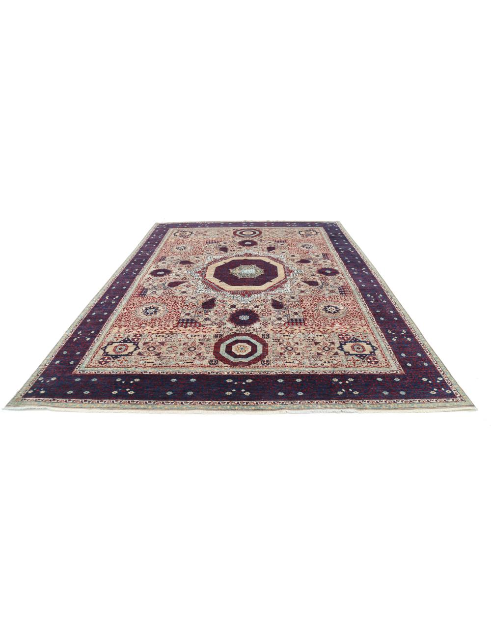 Mamluk 8' 8" X 12' 0" Hand-Knotted Wool Rug 8' 8" X 12' 0" (264 X 366) / Taupe / Blue
