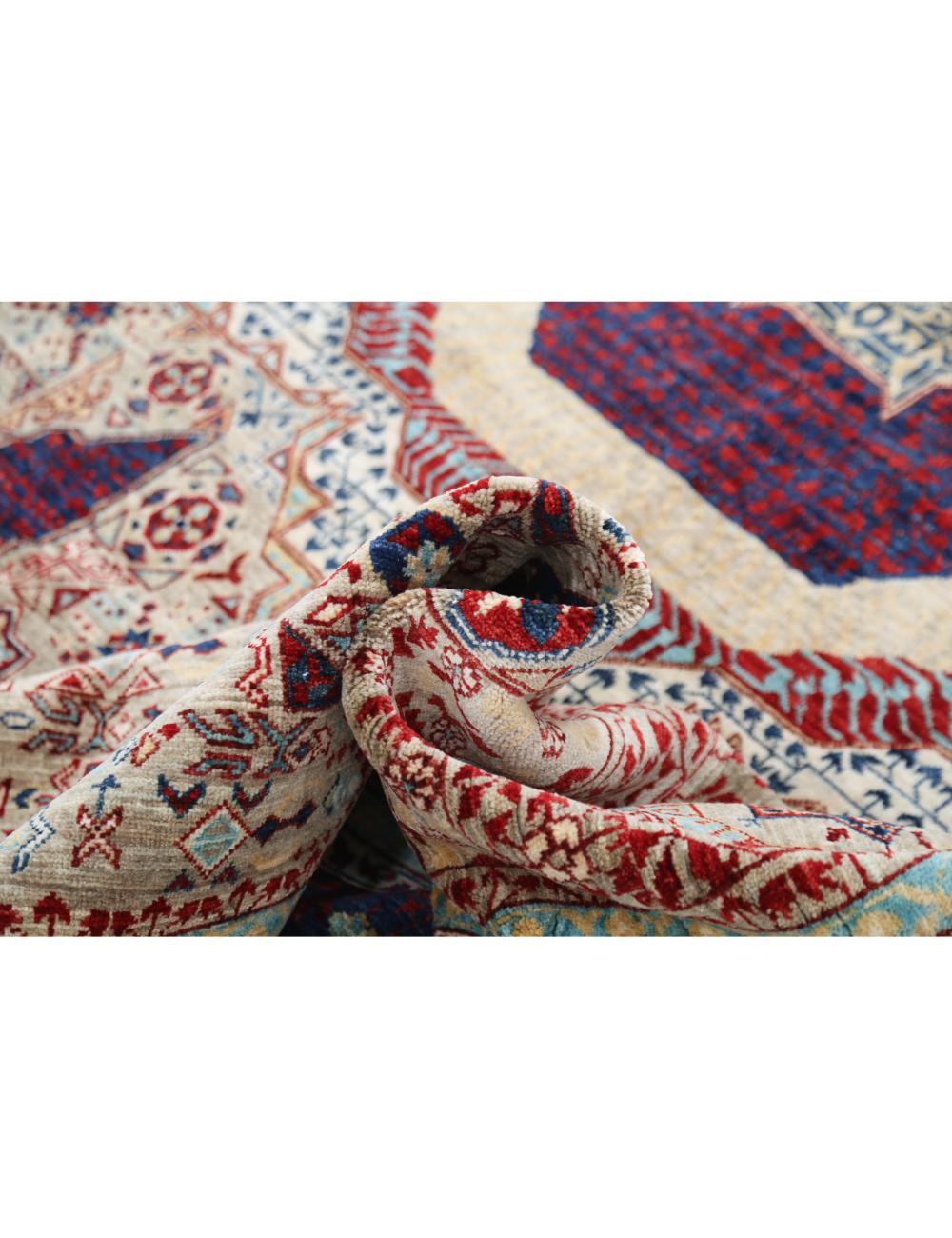 Mamluk 8' 8" X 12' 0" Hand-Knotted Wool Rug 8' 8" X 12' 0" (264 X 366) / Taupe / Blue