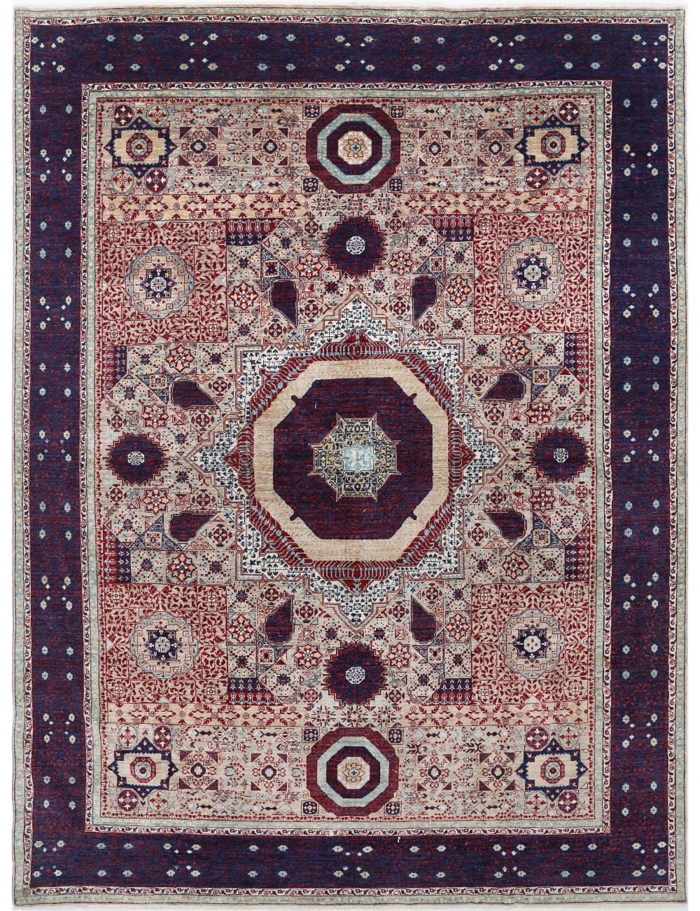 Mamluk 8' 8" X 12' 0" Hand-Knotted Wool Rug 8' 8" X 12' 0" (264 X 366) / Taupe / Blue