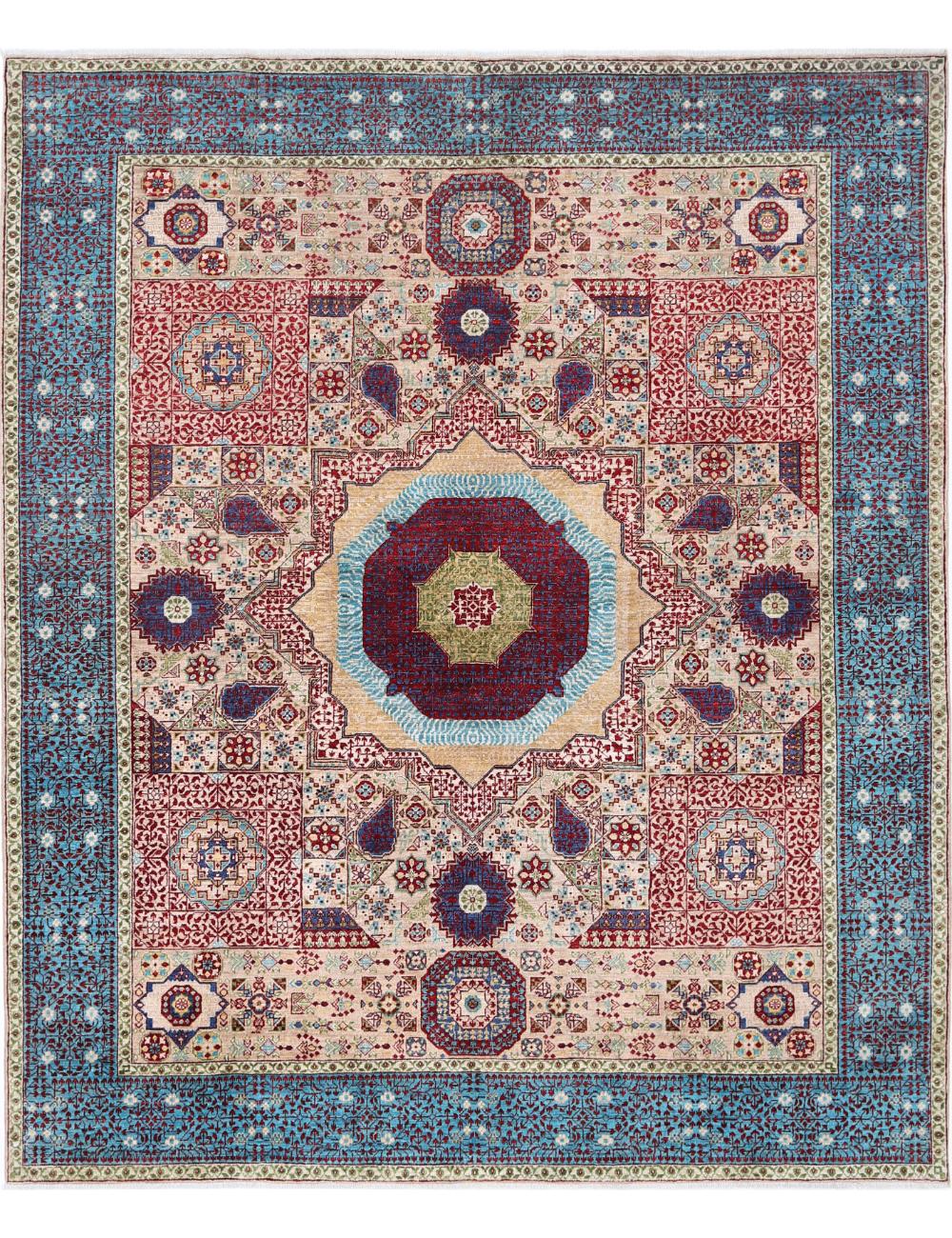 Mamluk 8' 2" X 9' 10" Hand-Knotted Wool Rug 8' 2" X 9' 10" (249 X 300) / Taupe / Teal