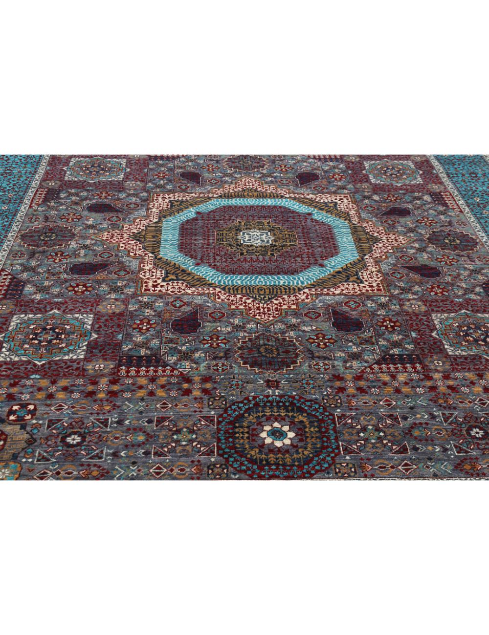 Mamluk 9' 1" X 12' 3" Hand-Knotted Wool Rug 9' 1" X 12' 3" (277 X 373) / Grey / Teal