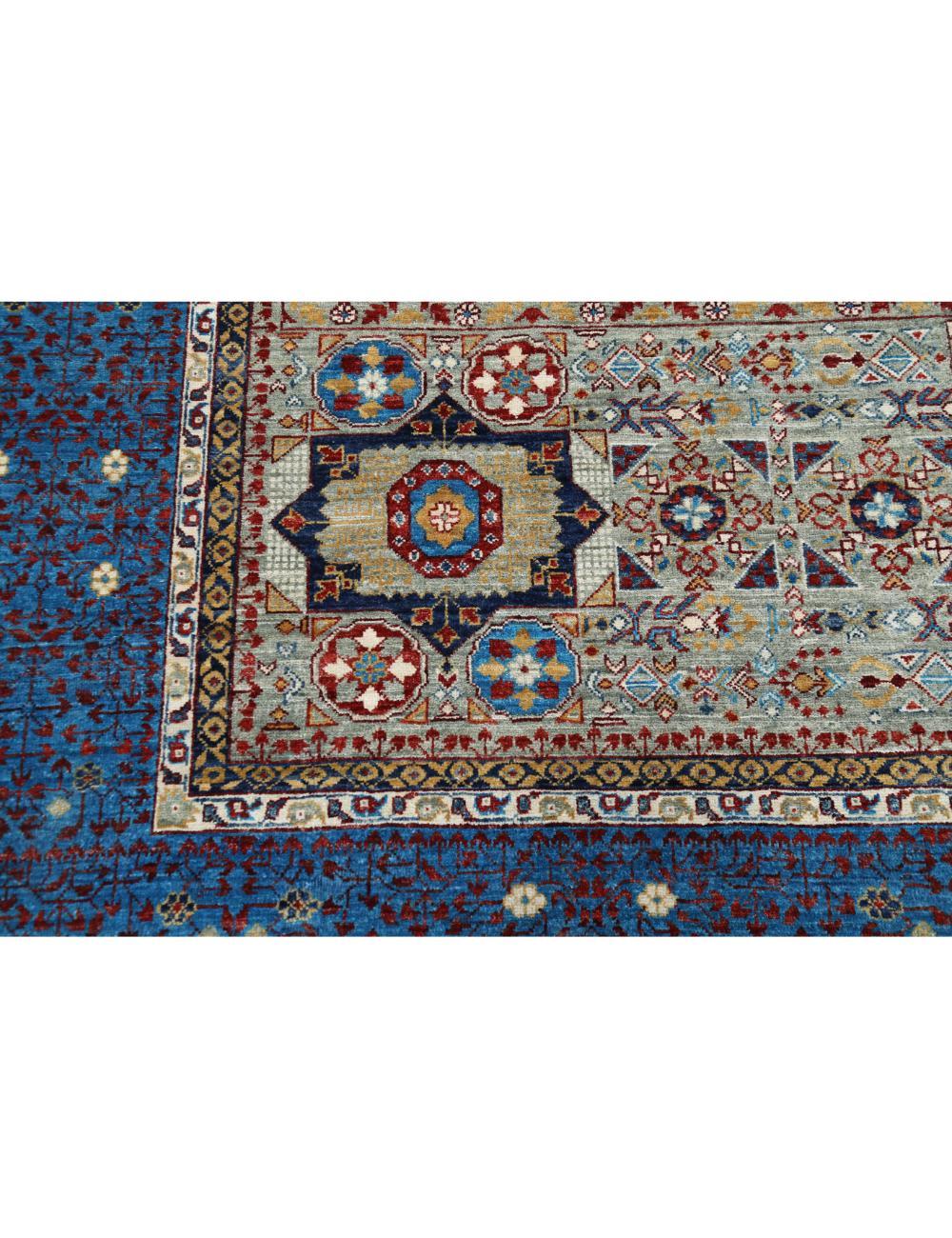 Mamluk 10' 0" X 13' 10" Hand-Knotted Wool Rug 10' 0" X 13' 10" (305 X 422) / Grey / Teal