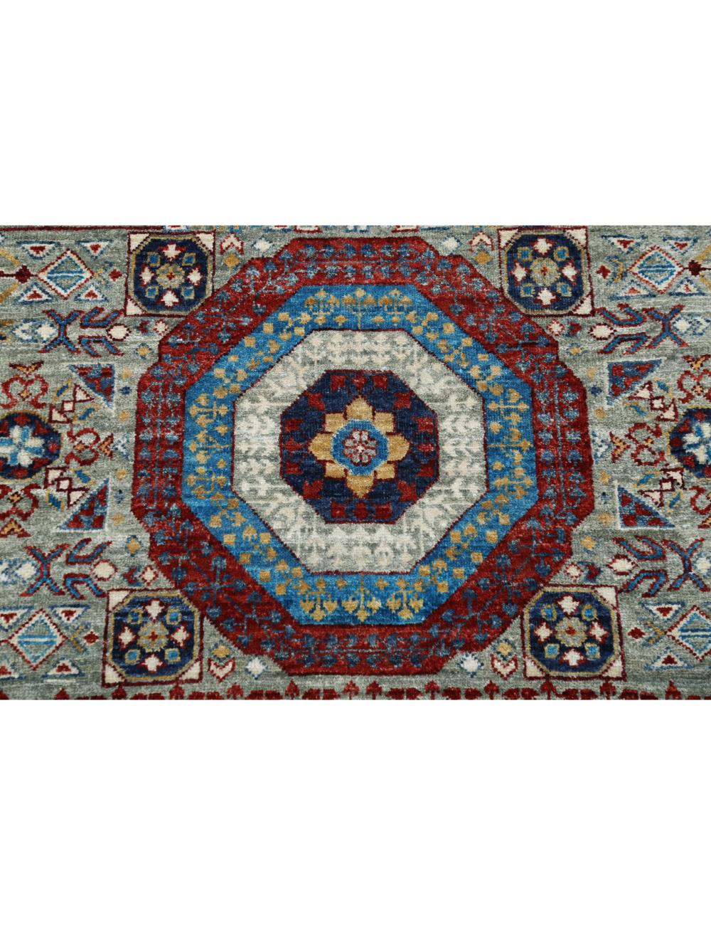 Mamluk 10' 0" X 13' 10" Hand-Knotted Wool Rug 10' 0" X 13' 10" (305 X 422) / Grey / Teal