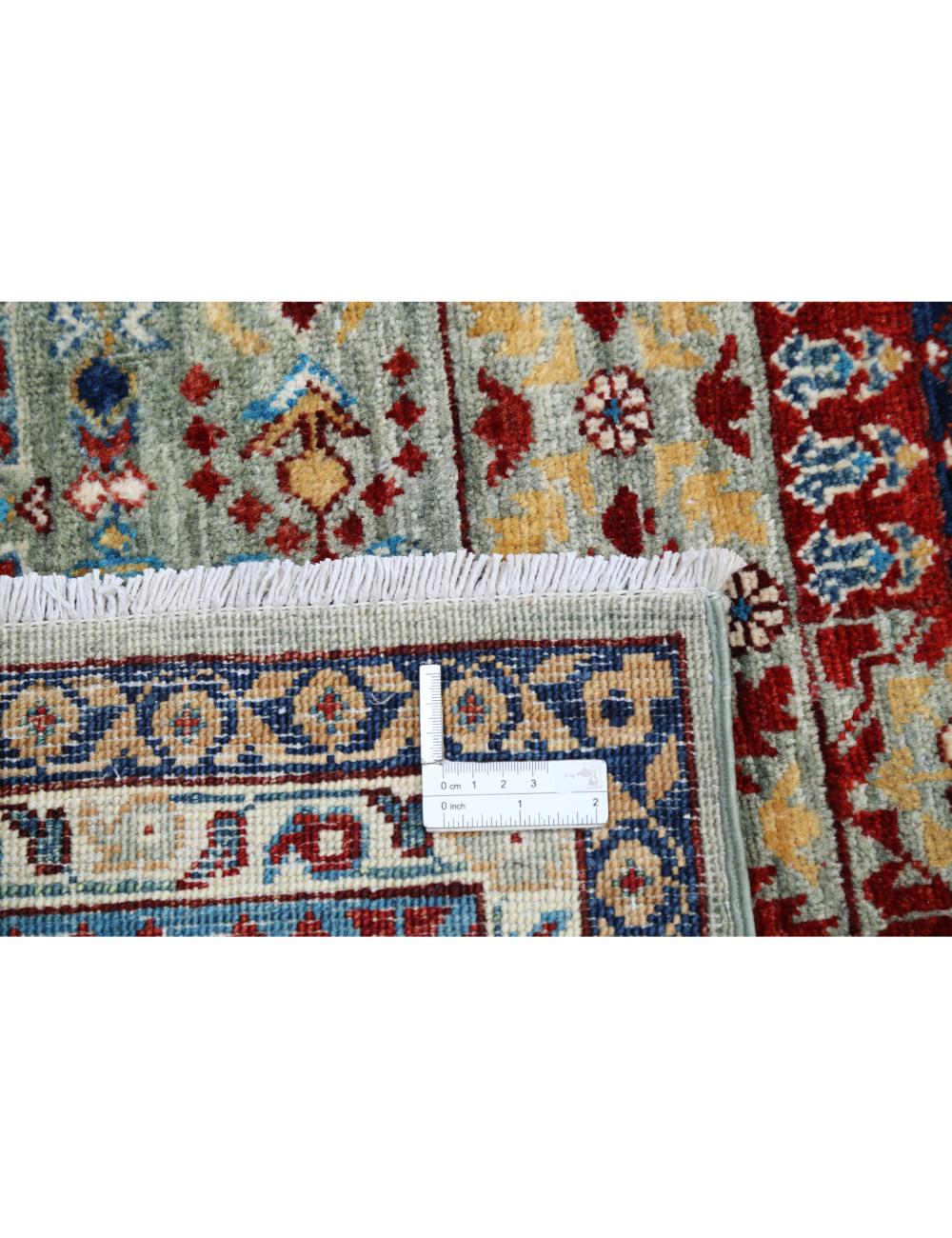 Mamluk 10' 0" X 13' 10" Hand-Knotted Wool Rug 10' 0" X 13' 10" (305 X 422) / Grey / Teal