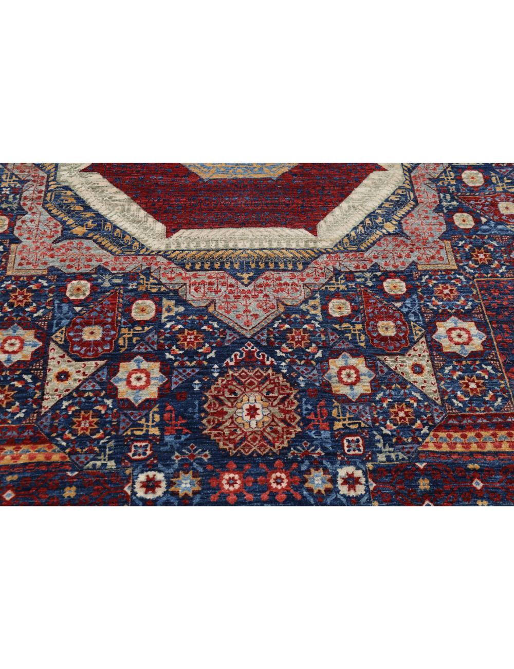 Mamluk 10' 1" X 14' 0" Hand-Knotted Wool Rug 10' 1" X 14' 0" (307 X 427) / Blue / Grey