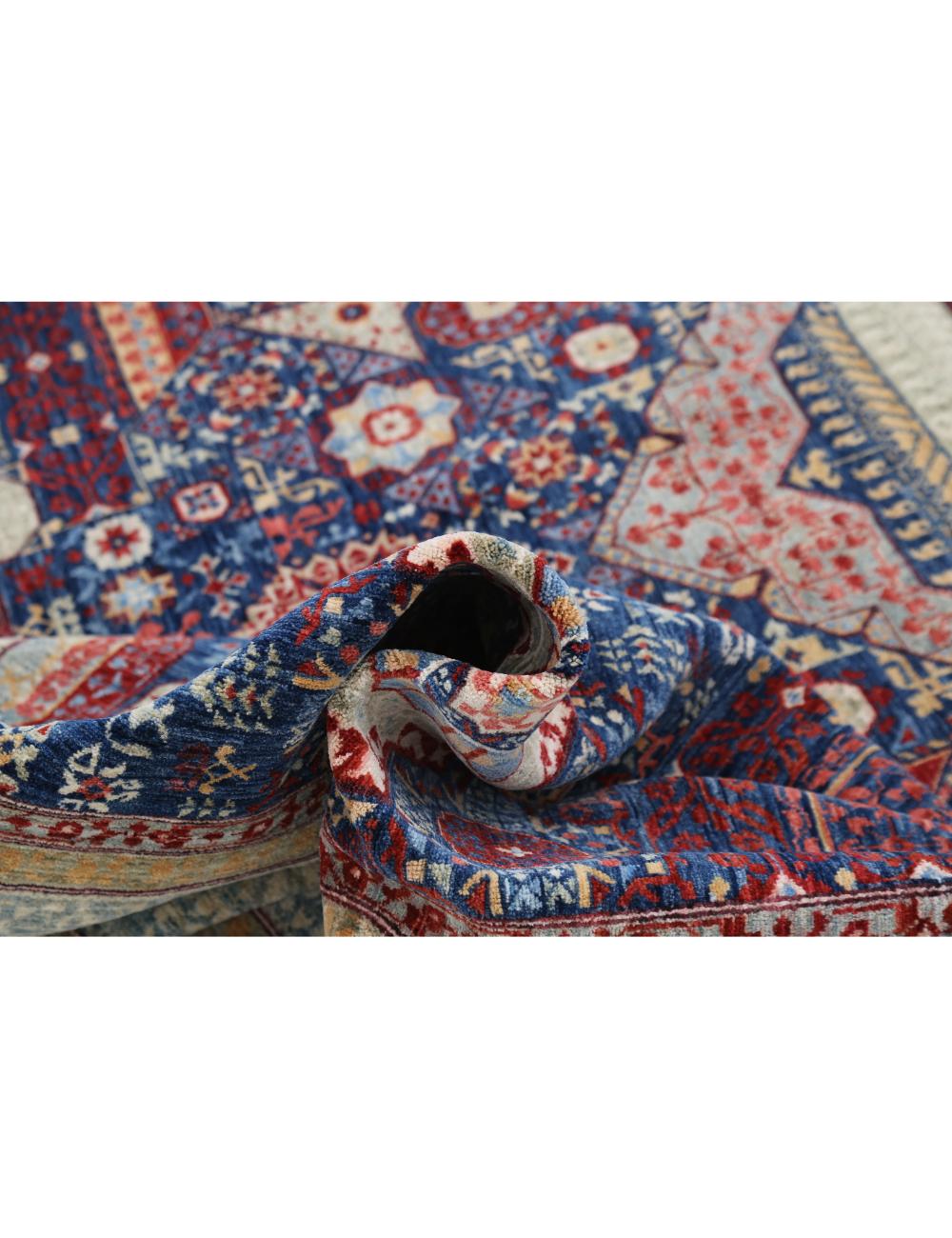 Mamluk 10' 1" X 14' 0" Hand-Knotted Wool Rug 10' 1" X 14' 0" (307 X 427) / Blue / Grey