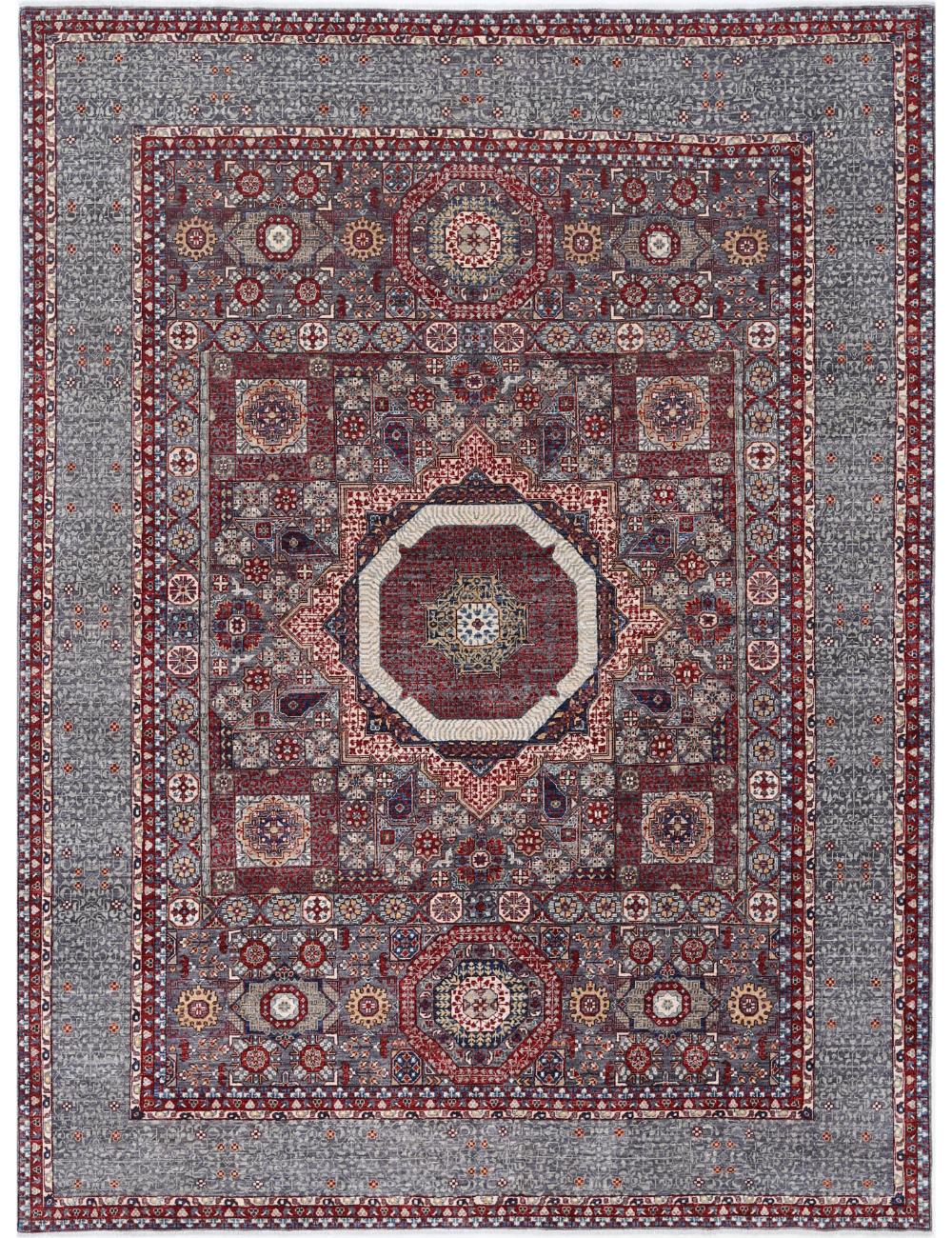 Mamluk 9' 0" X 11' 9" Hand-Knotted Wool Rug 9' 0" X 11' 9" (274 X 358) / Grey / Ivory