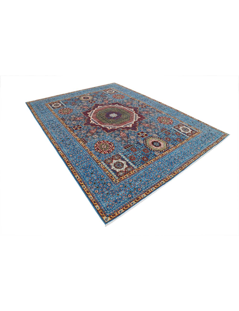 Mamluk 7' 11" X 10' 4" Hand-Knotted Wool Rug 7' 11" X 10' 4" (241 X 315) / Teal / Red