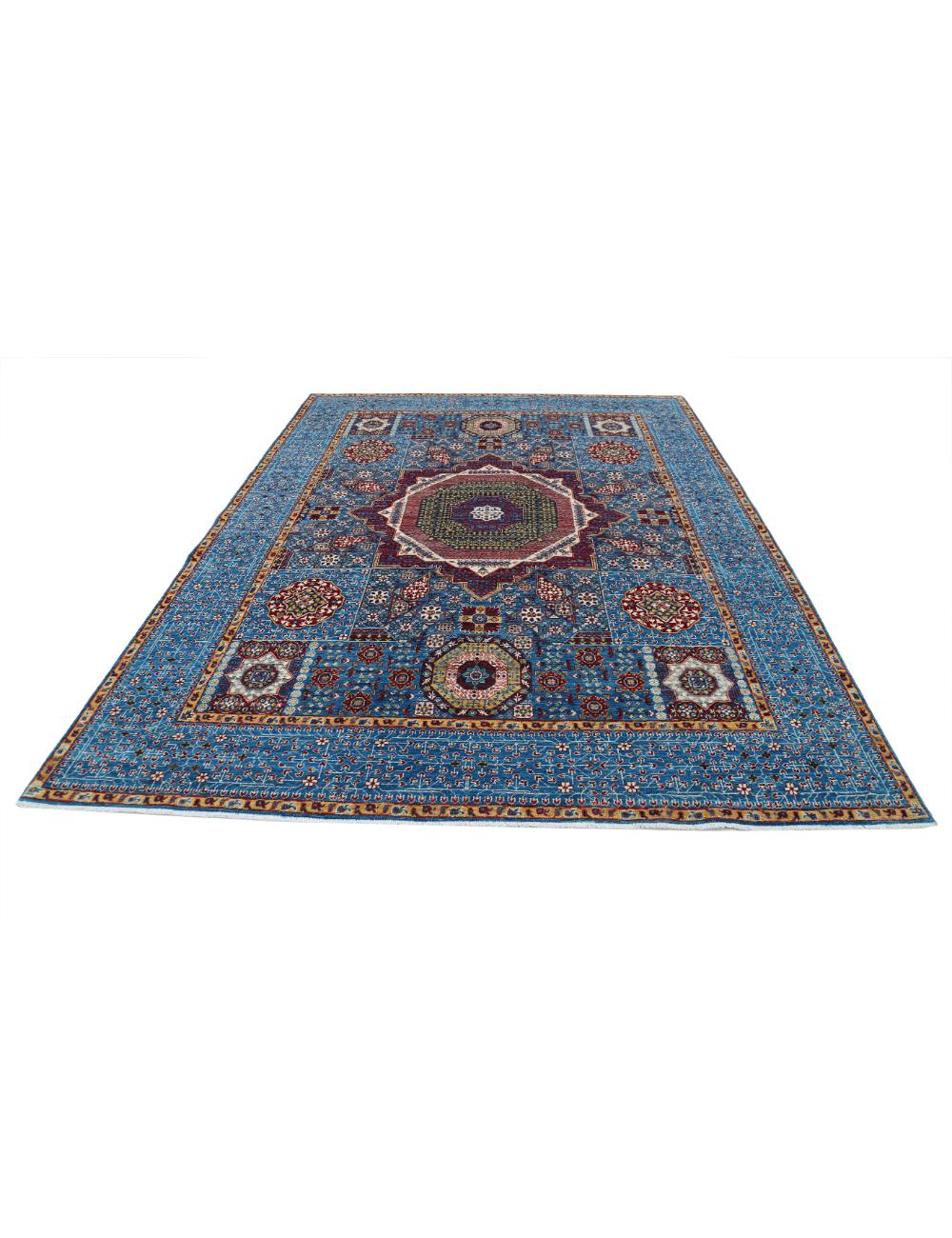 Mamluk 7' 11" X 10' 4" Hand-Knotted Wool Rug 7' 11" X 10' 4" (241 X 315) / Teal / Red