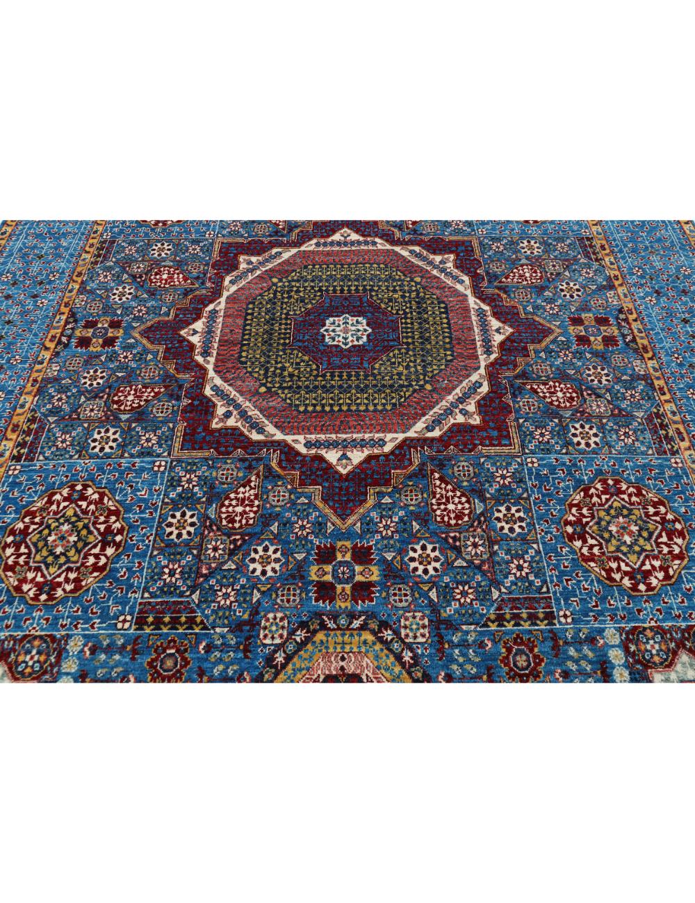 Mamluk 7' 11" X 10' 4" Hand-Knotted Wool Rug 7' 11" X 10' 4" (241 X 315) / Teal / Red