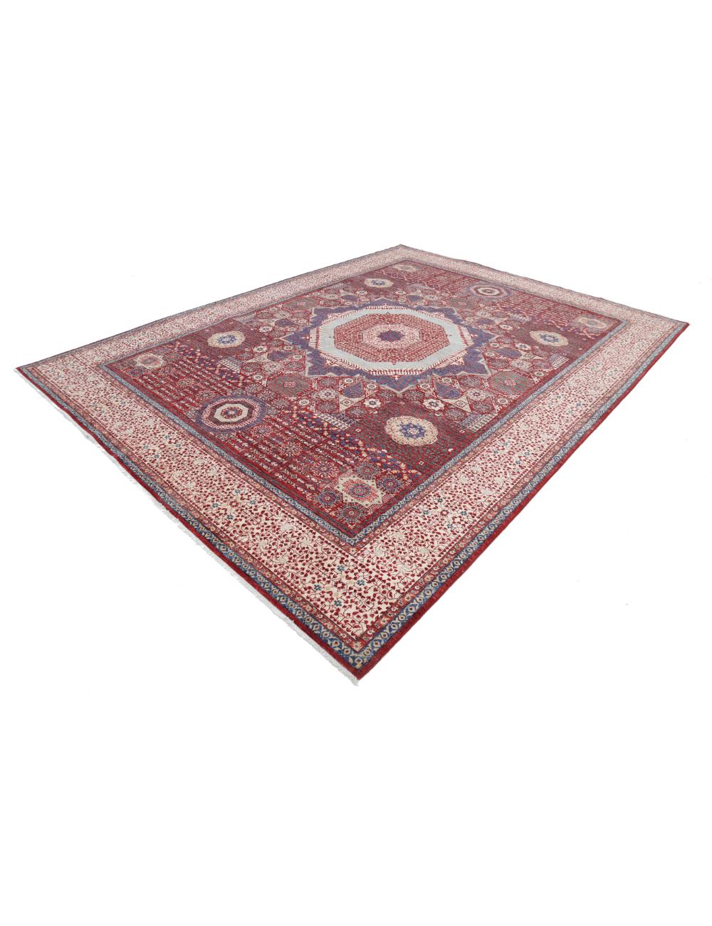 Mamluk 9' 0" X 11' 9" Hand-Knotted Wool Rug 9' 0" X 11' 9" (274 X 358) / Red / Ivory
