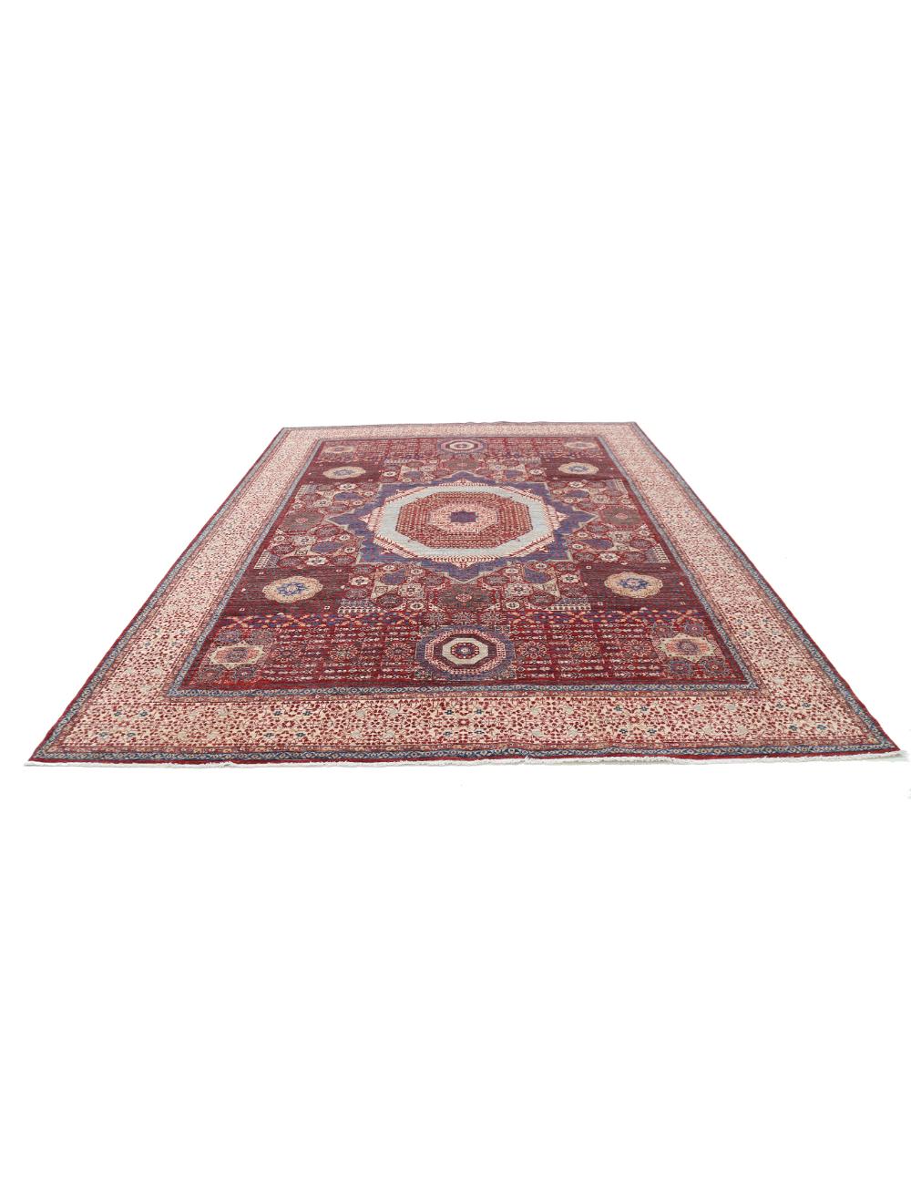 Mamluk 9' 0" X 11' 9" Hand-Knotted Wool Rug 9' 0" X 11' 9" (274 X 358) / Red / Ivory