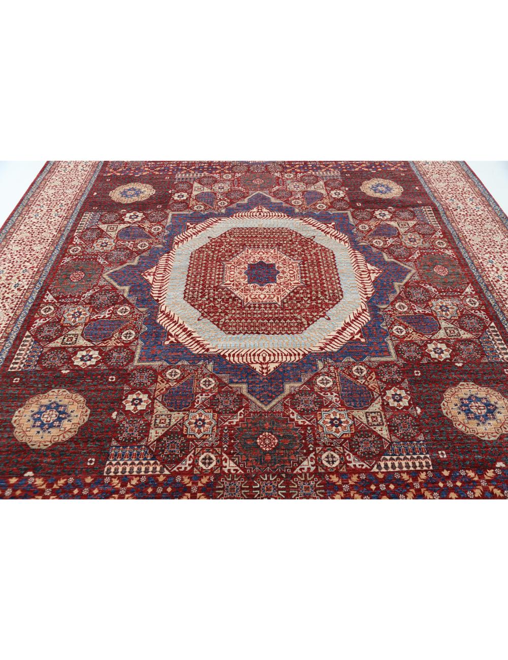 Mamluk 9' 0" X 11' 9" Hand-Knotted Wool Rug 9' 0" X 11' 9" (274 X 358) / Red / Ivory