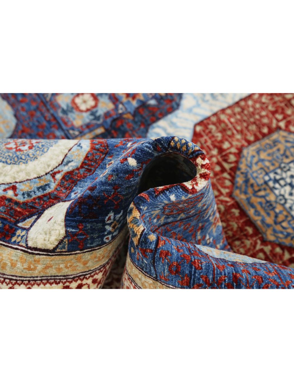 Mamluk 4' 11" X 6' 11" Hand-Knotted Wool Rug 4' 11" X 6' 11" (150 X 211) / Blue / Ivory