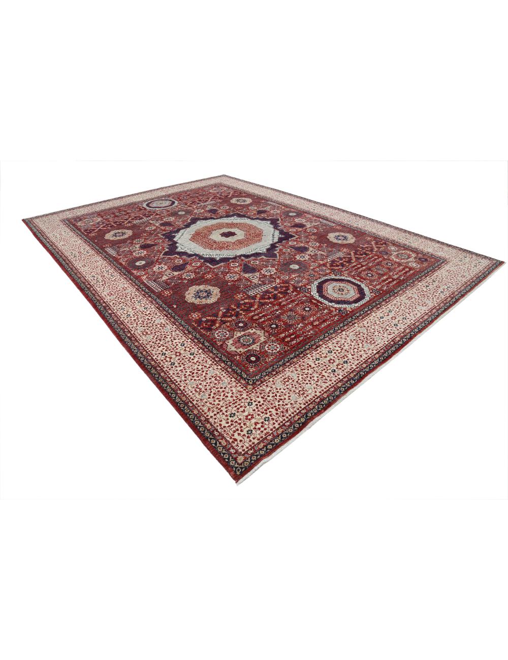 Mamluk 10' 1" X 13' 9" Hand-Knotted Wool Rug 10' 1" X 13' 9" (307 X 419) / Red / Ivory