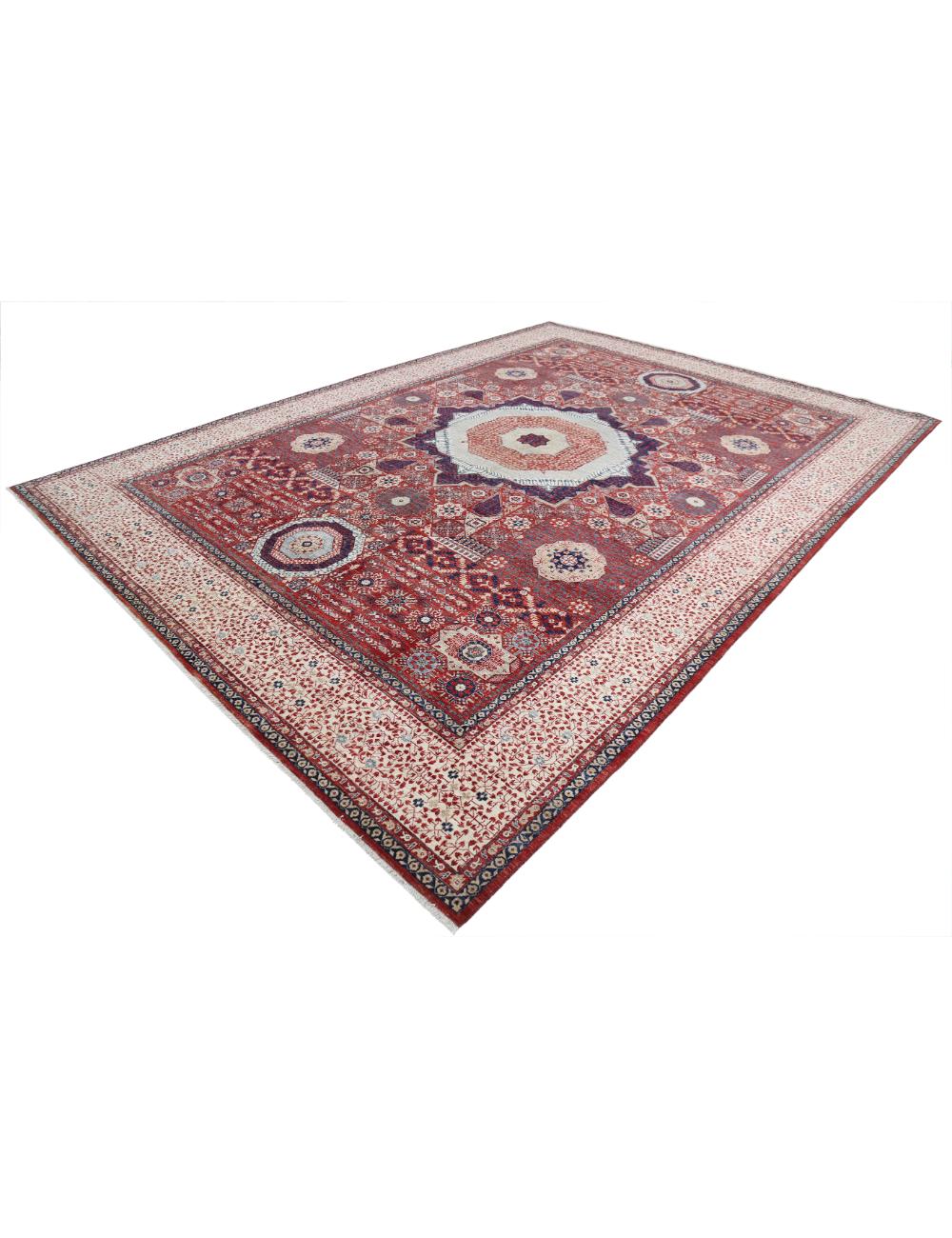 Mamluk 10' 1" X 13' 9" Hand-Knotted Wool Rug 10' 1" X 13' 9" (307 X 419) / Red / Ivory
