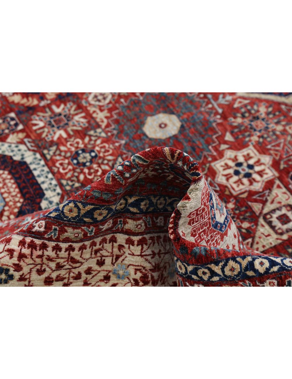 Mamluk 10' 1" X 13' 9" Hand-Knotted Wool Rug 10' 1" X 13' 9" (307 X 419) / Red / Ivory