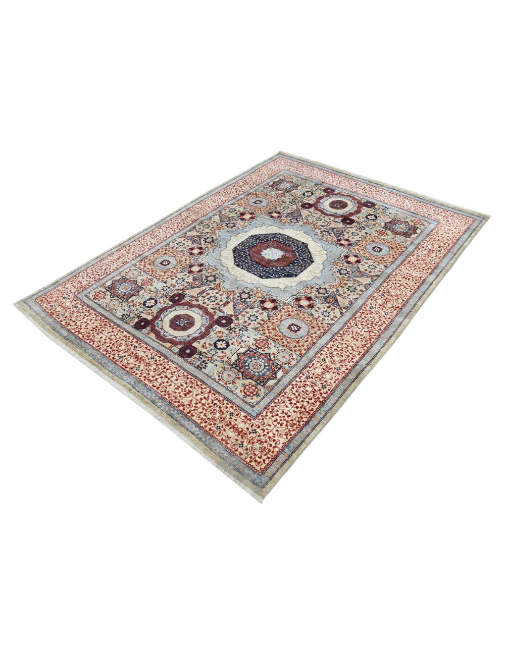 Mamluk 4' 11" X 6' 9" Hand-Knotted Wool Rug 4' 11" X 6' 9" (150 X 206) / Beige / Red