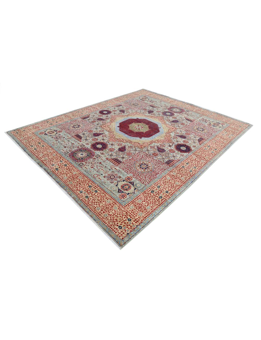 Mamluk 8' 1" X 10' 0" Hand-Knotted Wool Rug 8' 1" X 10' 0" (246 X 305) / Green / Beige