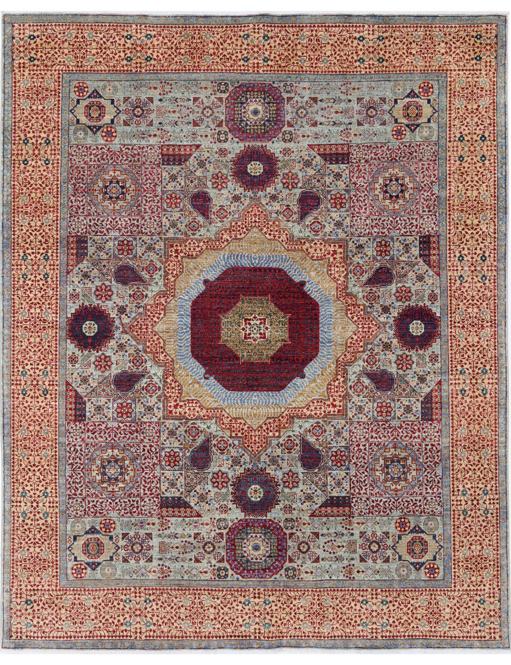 Mamluk 8' 1" X 10' 0" Hand-Knotted Wool Rug 8' 1" X 10' 0" (246 X 305) / Green / Beige