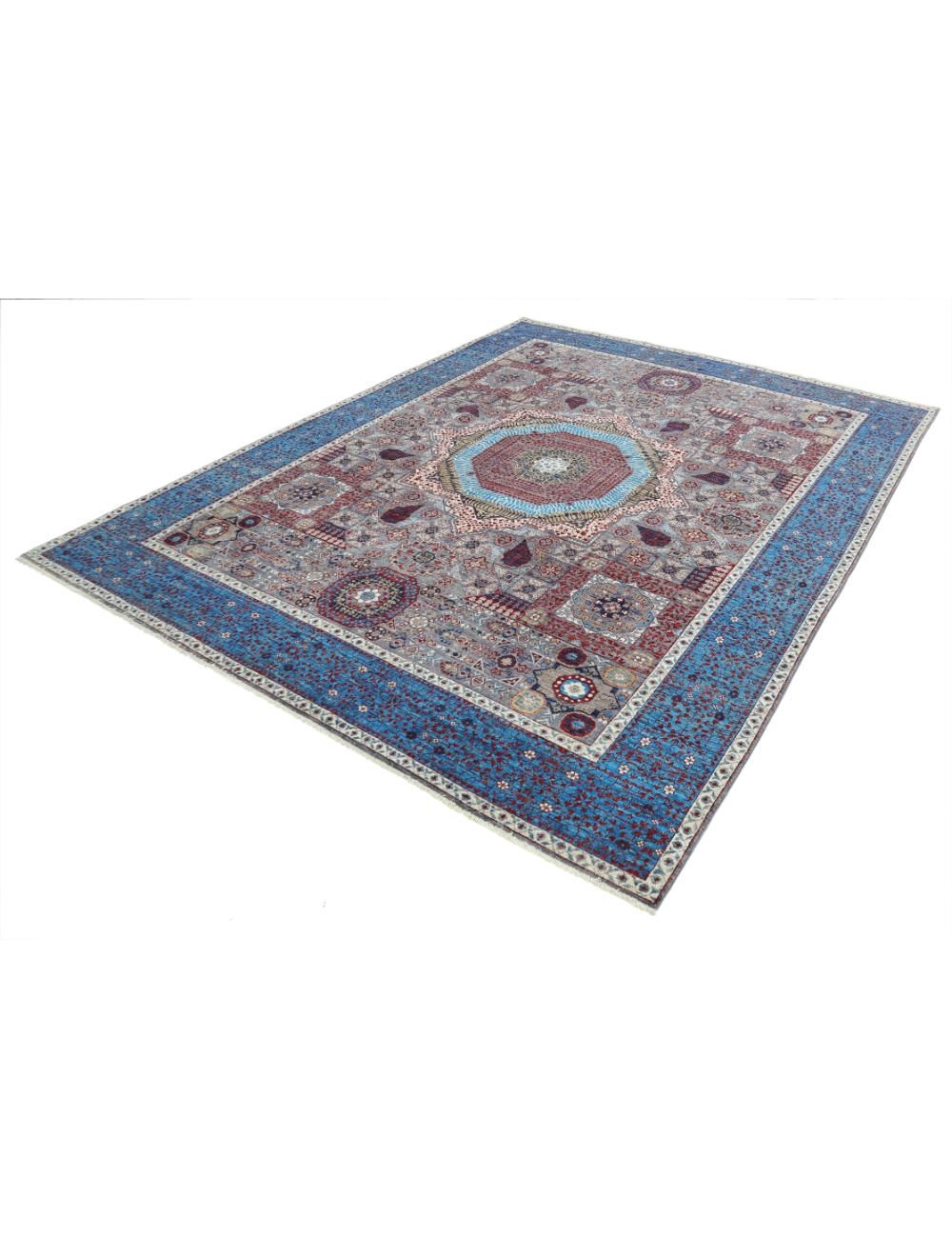 Mamluk 8' 0" X 9' 10" Hand-Knotted Wool Rug 8' 0" X 9' 10" (244 X 300) / Grey / Blue