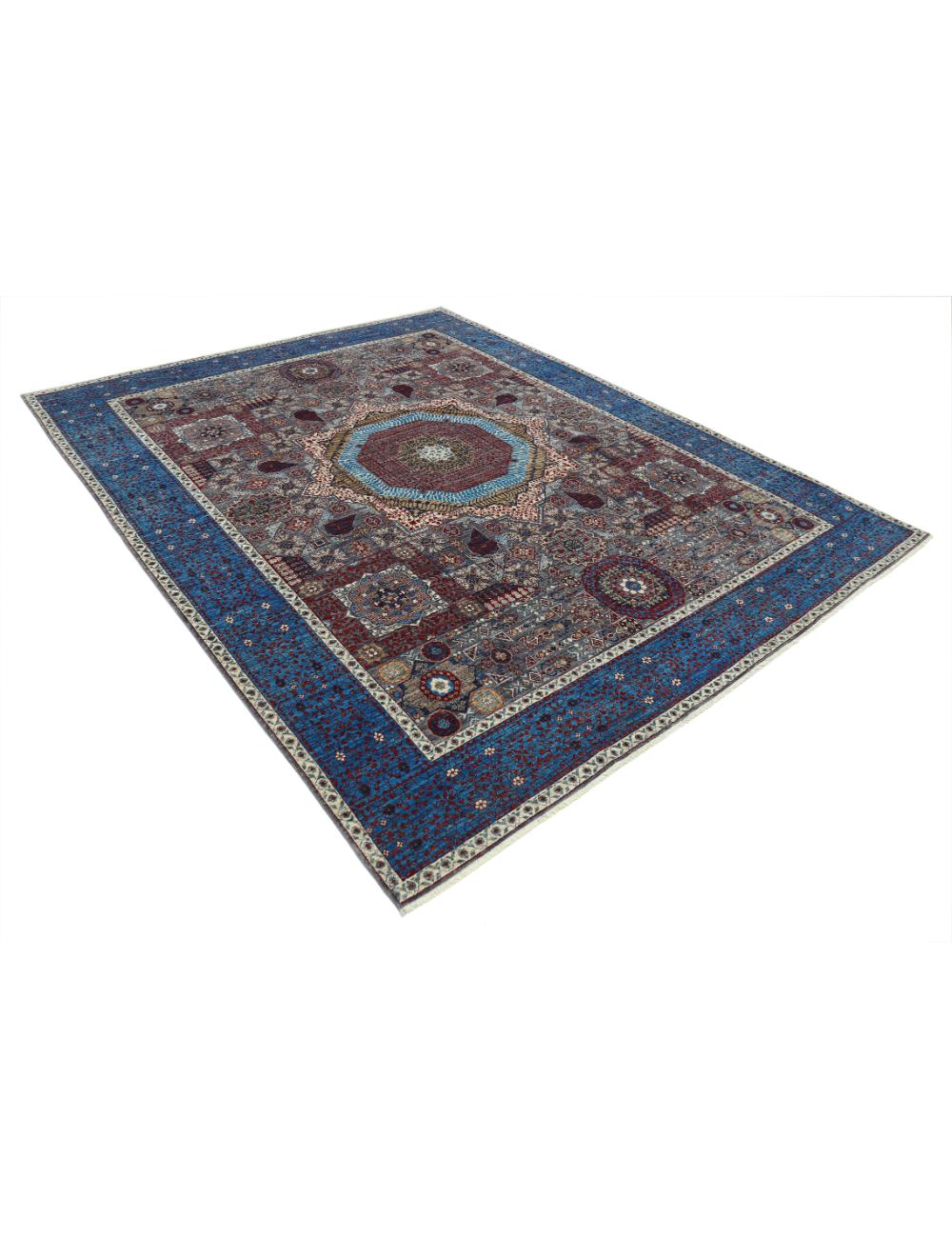 Mamluk 8' 0" X 9' 10" Hand-Knotted Wool Rug 8' 0" X 9' 10" (244 X 300) / Grey / Blue