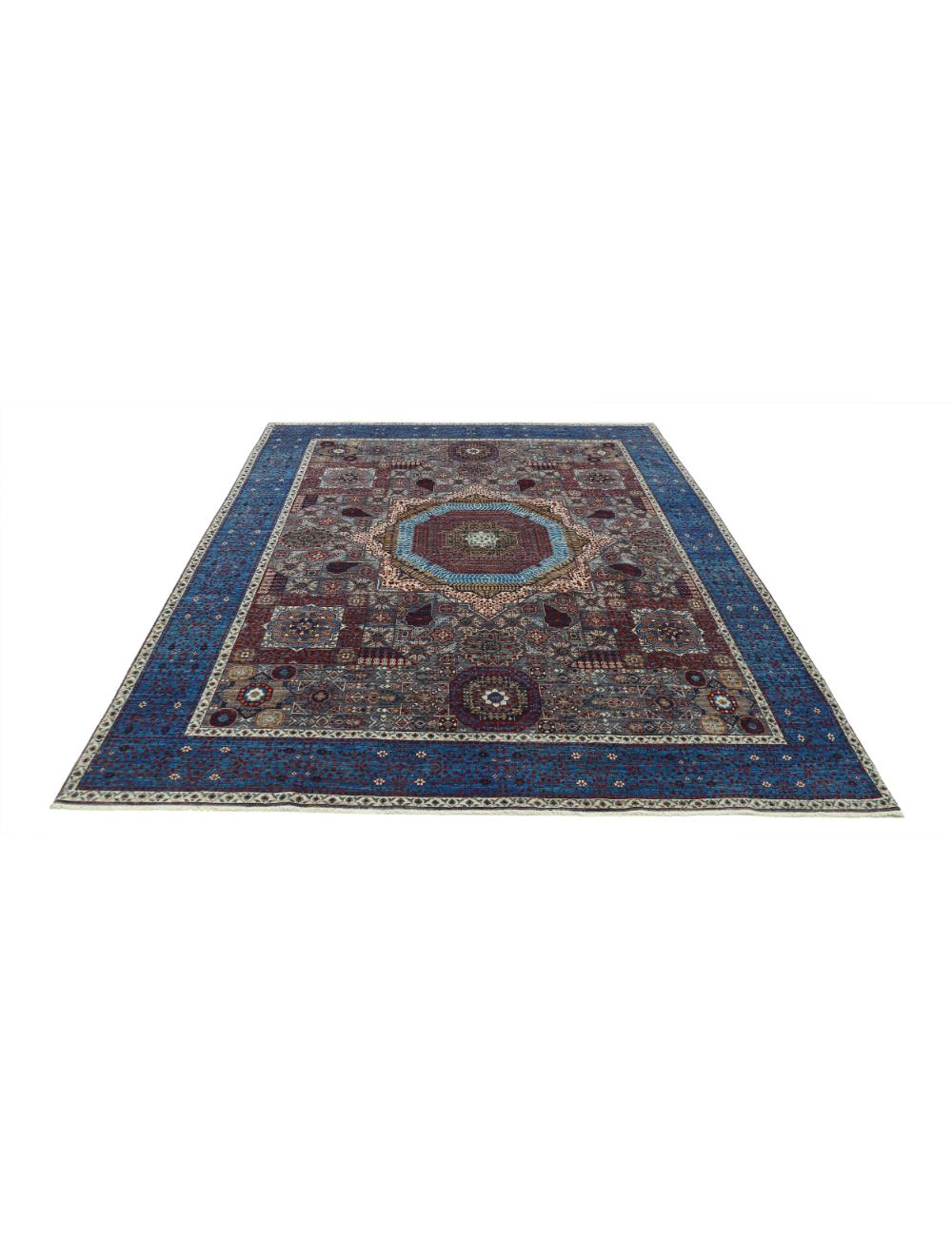 Mamluk 8' 0" X 9' 10" Hand-Knotted Wool Rug 8' 0" X 9' 10" (244 X 300) / Grey / Blue