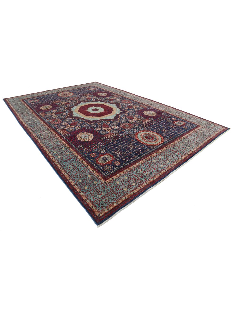 Mamluk 9' 10" X 14' 7" Hand-Knotted Wool Rug 9' 10" X 14' 7" (300 X 445) / Blue / Red