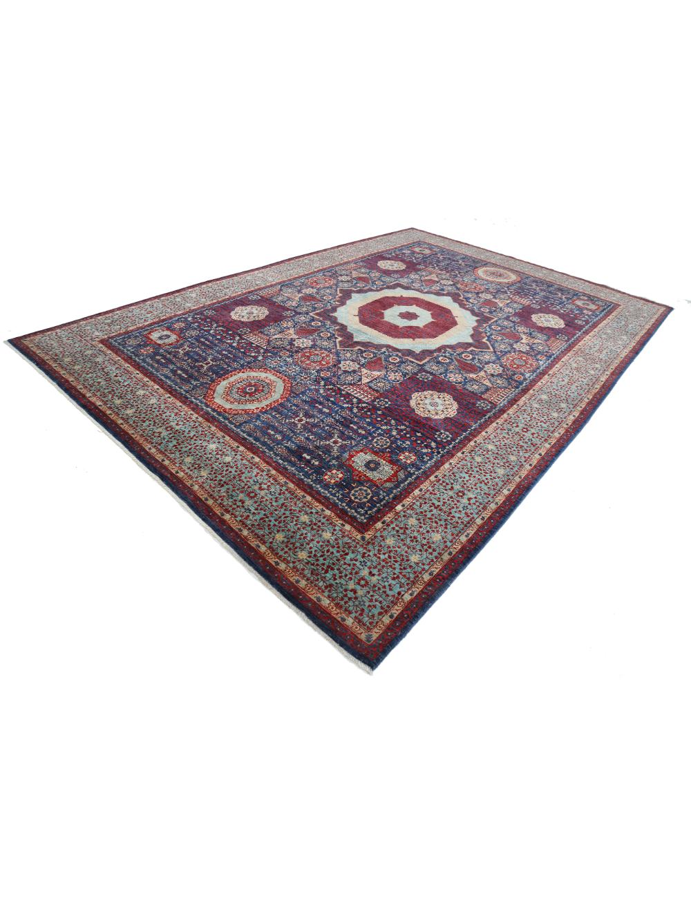 Mamluk 9' 10" X 14' 7" Hand-Knotted Wool Rug 9' 10" X 14' 7" (300 X 445) / Blue / Red