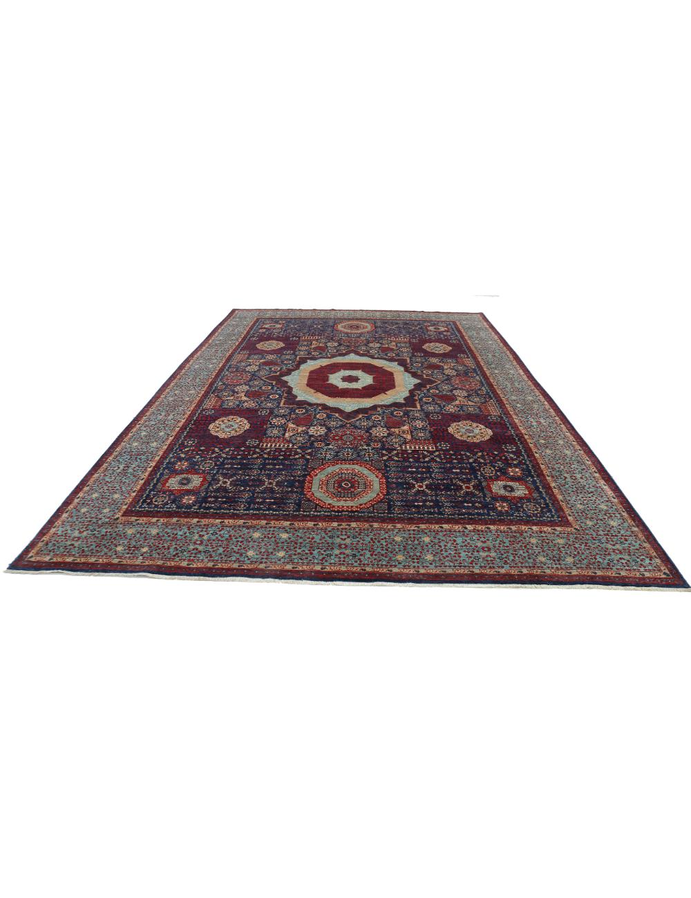 Mamluk 9' 10" X 14' 7" Hand-Knotted Wool Rug 9' 10" X 14' 7" (300 X 445) / Blue / Red